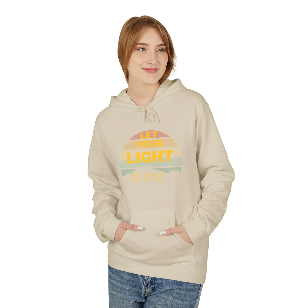 Let Your Light Shine Hoodie – Retro Christian Sweatshirt, Faith Quote Pullover, Inspirational Gift for Men & Women, Unisex Midweight Softstyle Fleece Hoodie