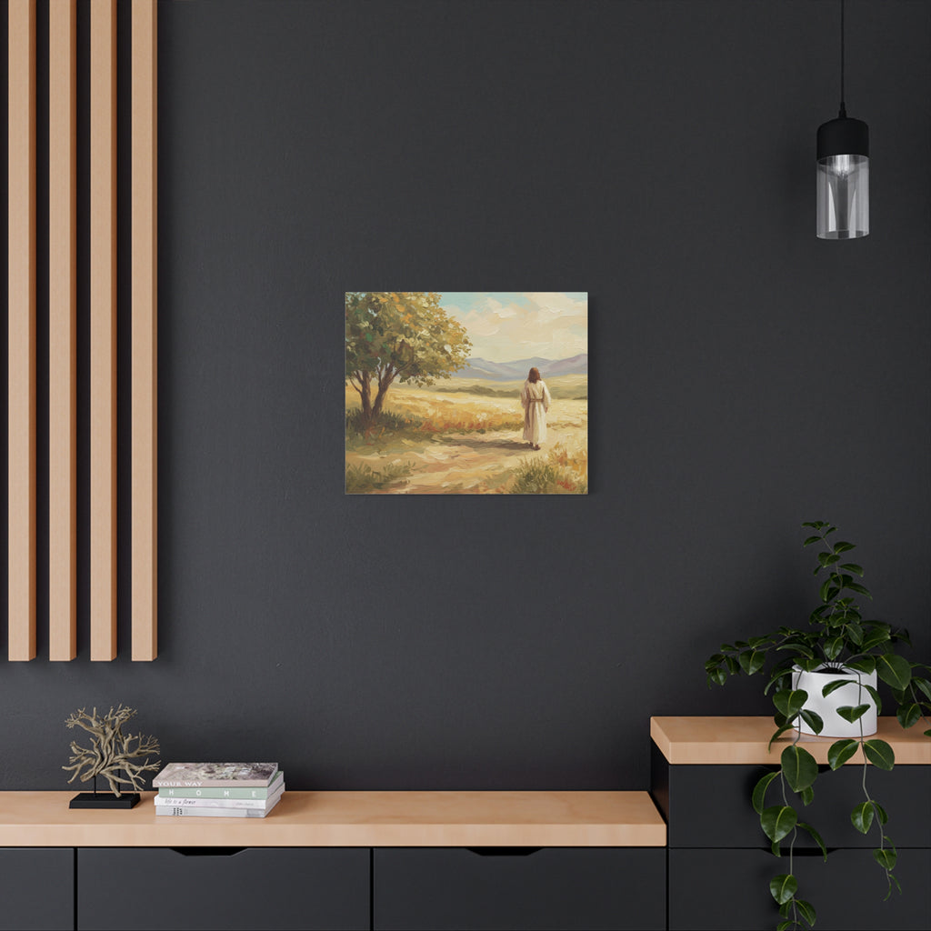 Jesus Walking in Nature Canvas Print, Inspirational Art for Home, Christian Wall Decor, Faith Gift, Religious Artwork