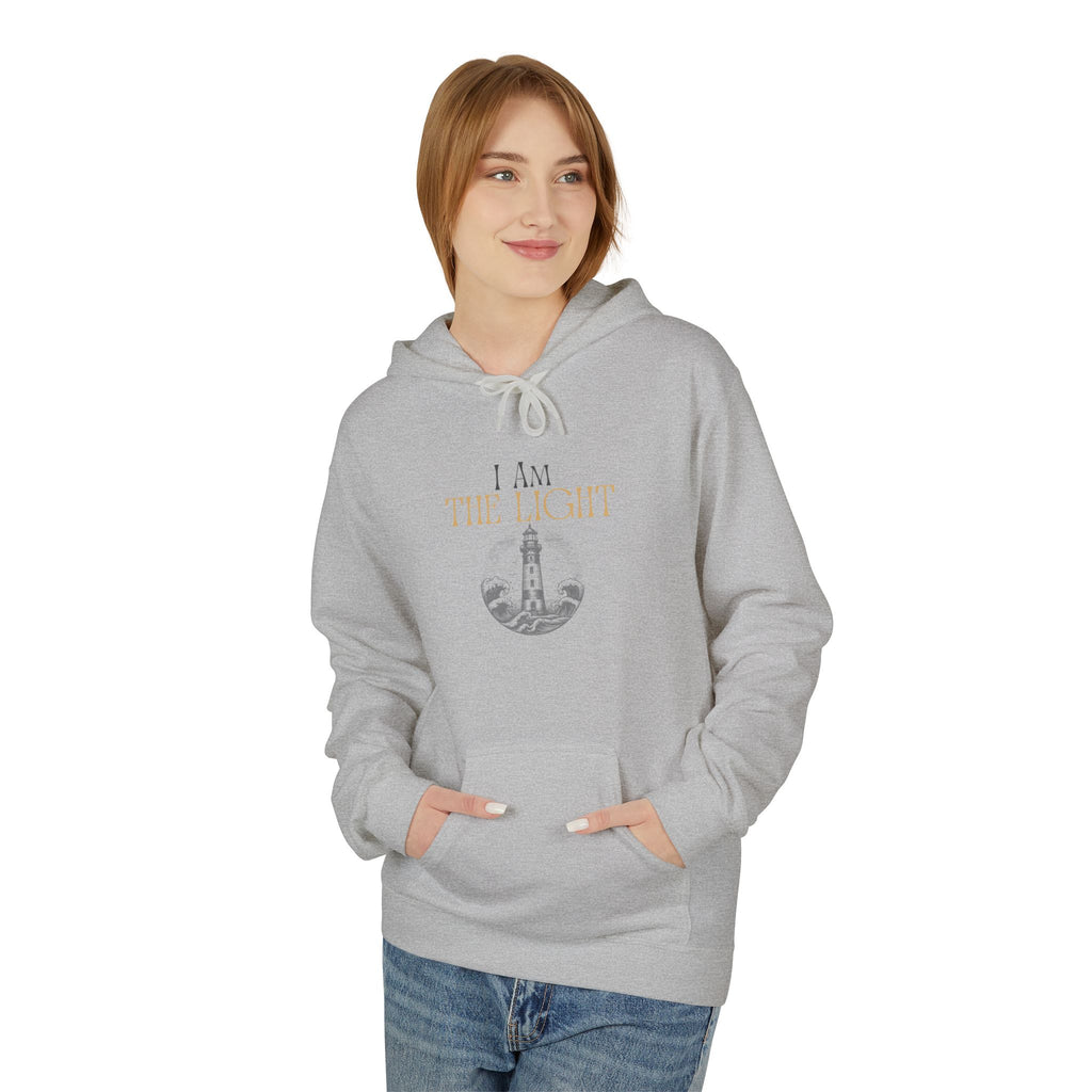“I AM THE LIGHT Unisex Hoodie, Cozy Inspirational Sweatshirt, Faith Apparel for Men & Women, Spiritual Motivational Gift Idea”