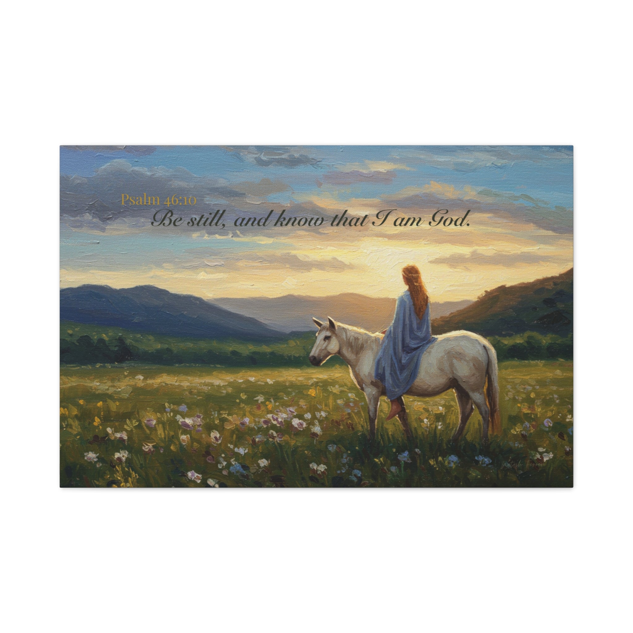 Inspirational Canvas Wall Art, Psalm 46:10, Home Decor for Faith and Hope, Gift for Religious Occasions, Nature Art