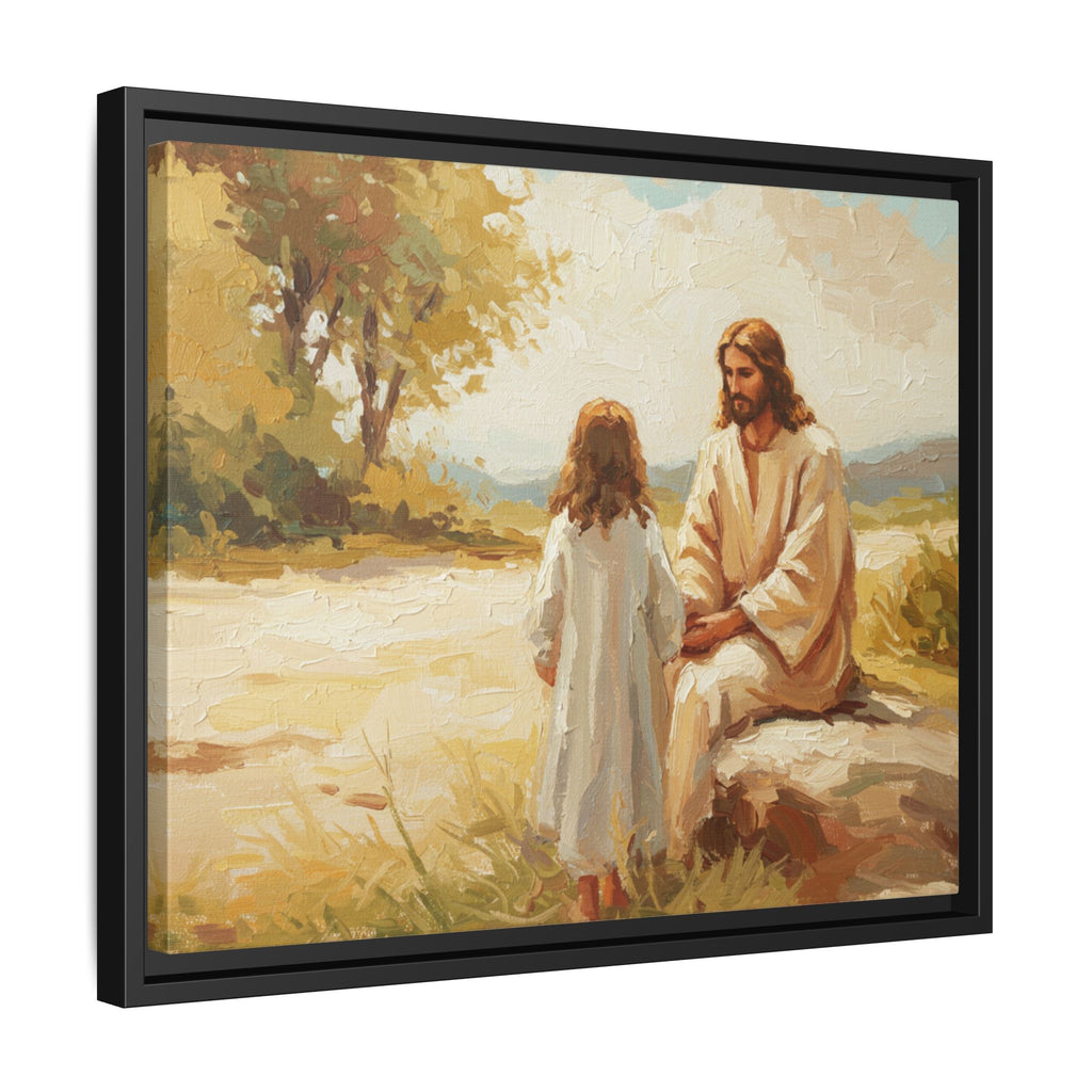 Spiritual Framed Canvas Art, Jesus and Child, Inspirational Home Decor, Religious Gift, Christian Wall Art, Faith Decor