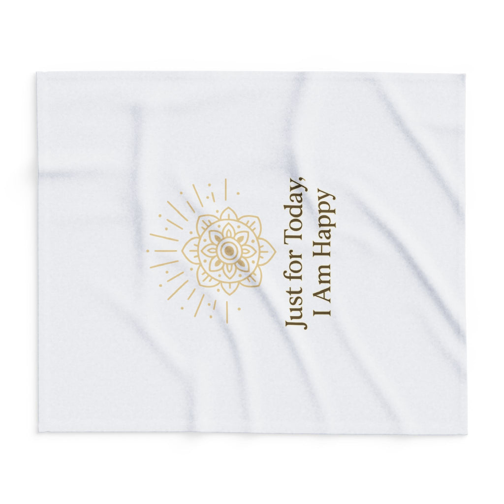 Just for Today, I Am Happy – Inspirational Mindfulness Blanket, Positive Affirmation Fleece Throw for Gratitude, Peace & Self-Care