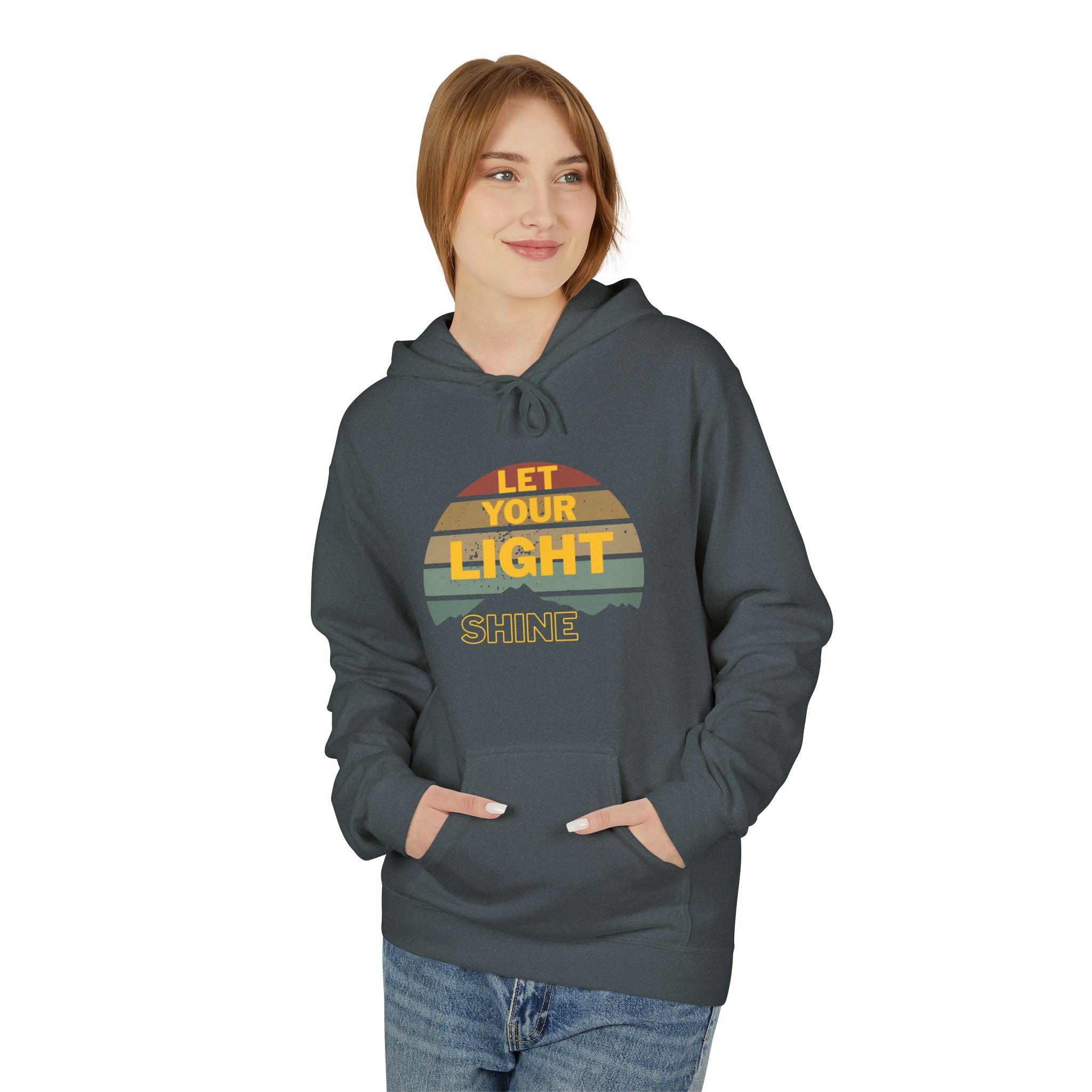 Let Your Light Shine Hoodie – Retro Christian Sweatshirt, Faith Quote Pullover, Inspirational Gift for Men & Women, Unisex Midweight Softstyle Fleece Hoodie