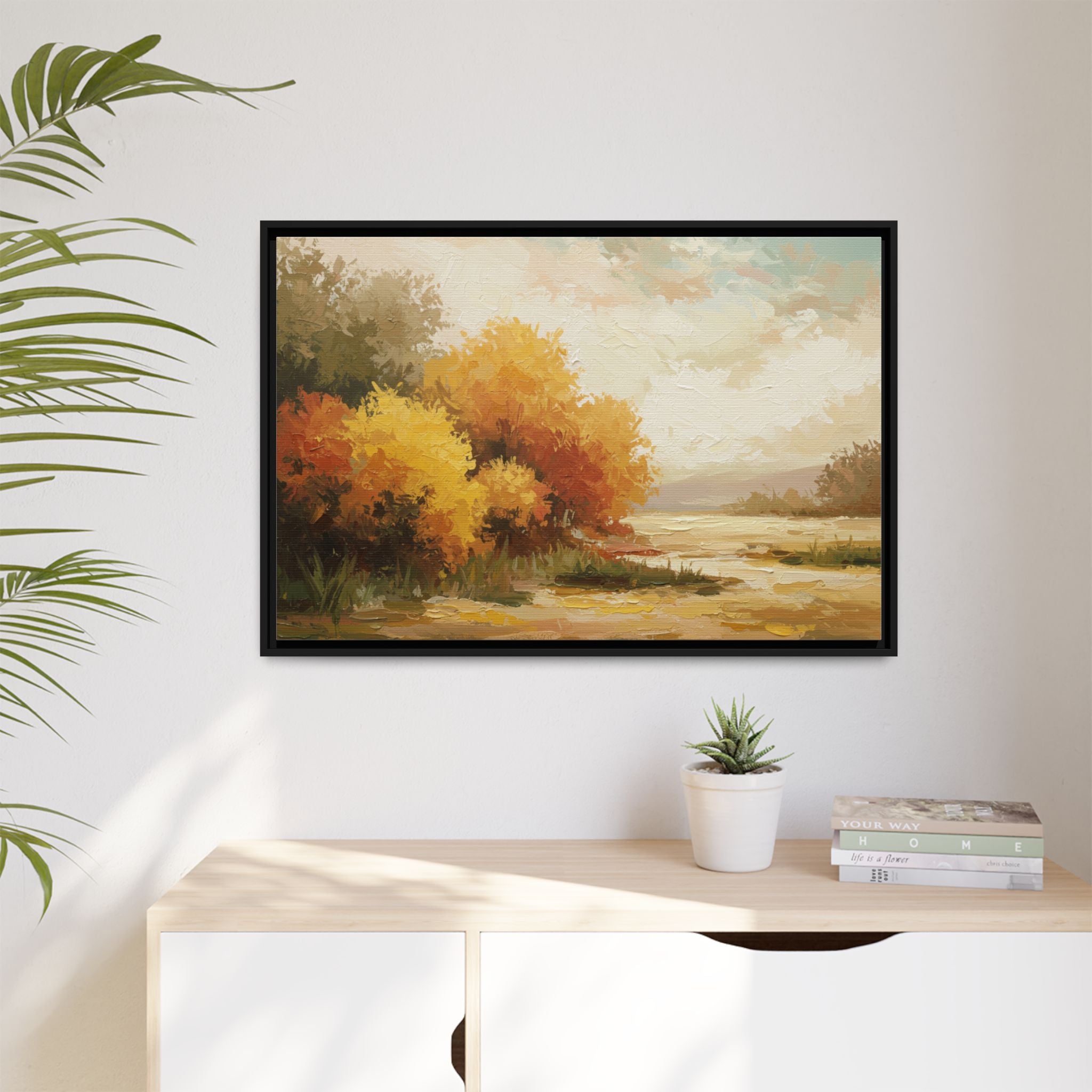 Autumn Landscape Framed Canvas Print, Perfect for Home Decor, Original Art, Gift for Nature Lovers, Wall Art, Fall Decor