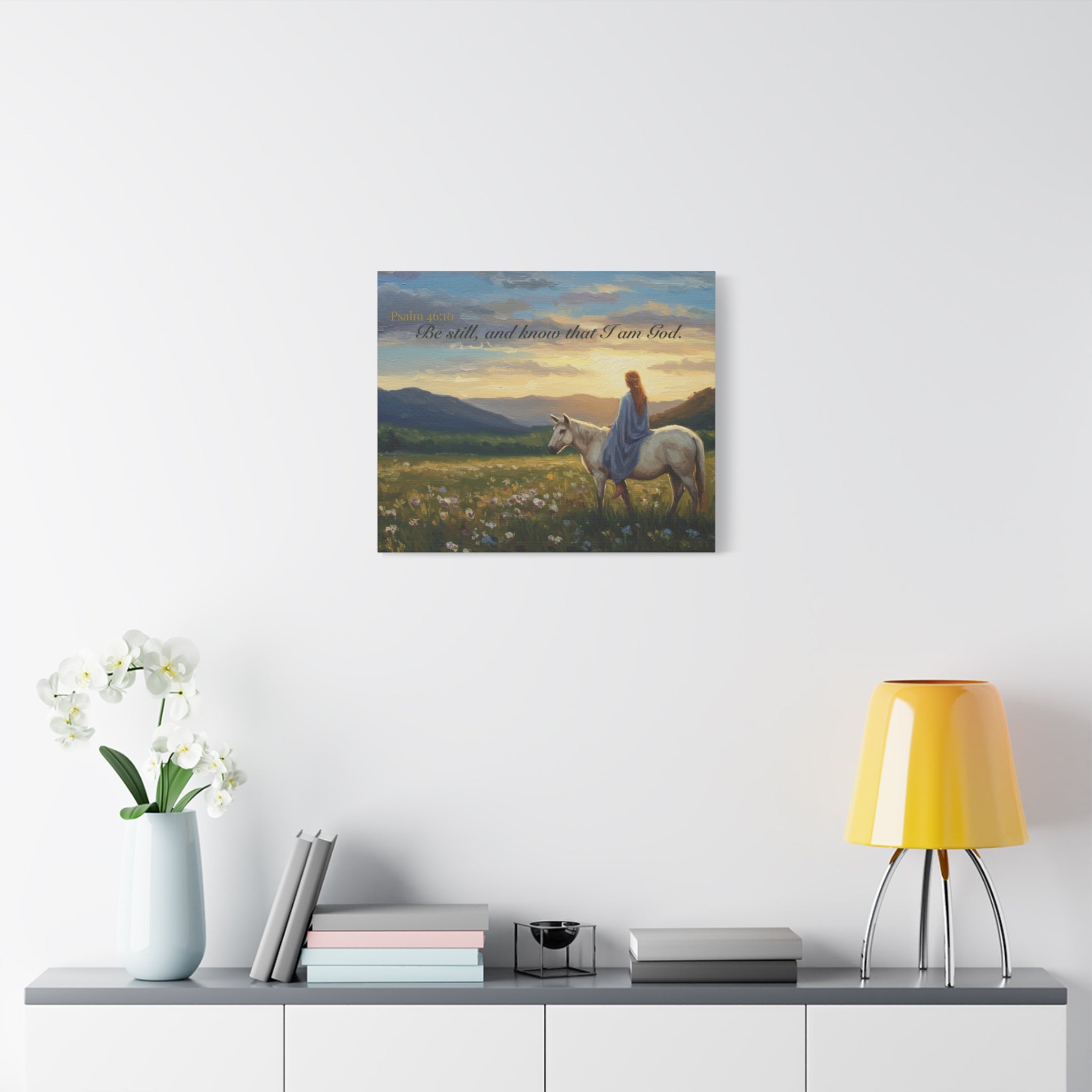 Inspirational Canvas Wall Art, Psalm 46:10, Home Decor for Faith and Hope, Gift for Religious Occasions, Nature Art