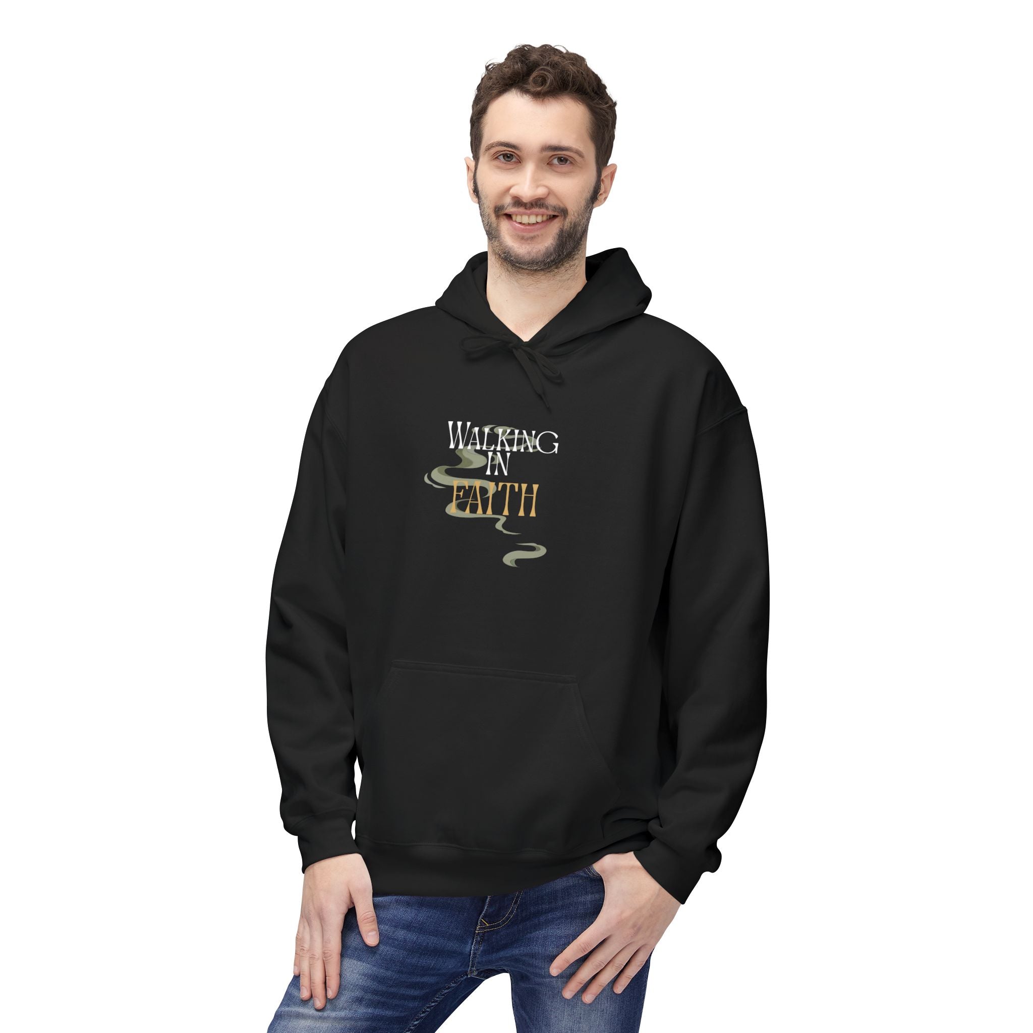Walking in Faith Hoodie – Minimalist Unisex Sweatshirt, Christian Inspiration & Comfort ,  Inspirational Spiritual Apparel,  Motivational Gift