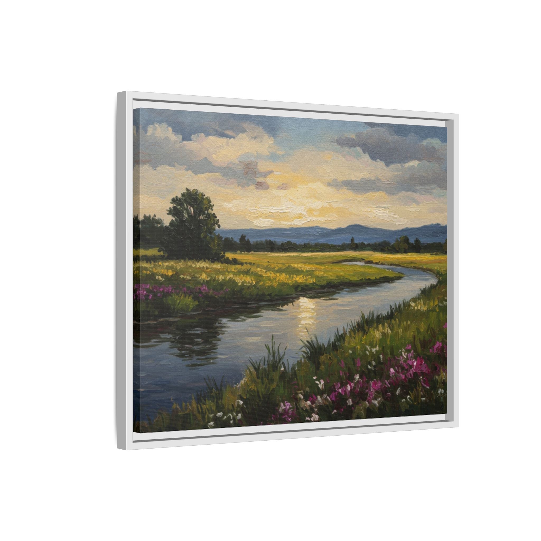 Framed Landscape Art Print, Matte Canvas Wall Decor, Nature Inspired Home Decor, Gift for Nature Lovers, Office Wall Art