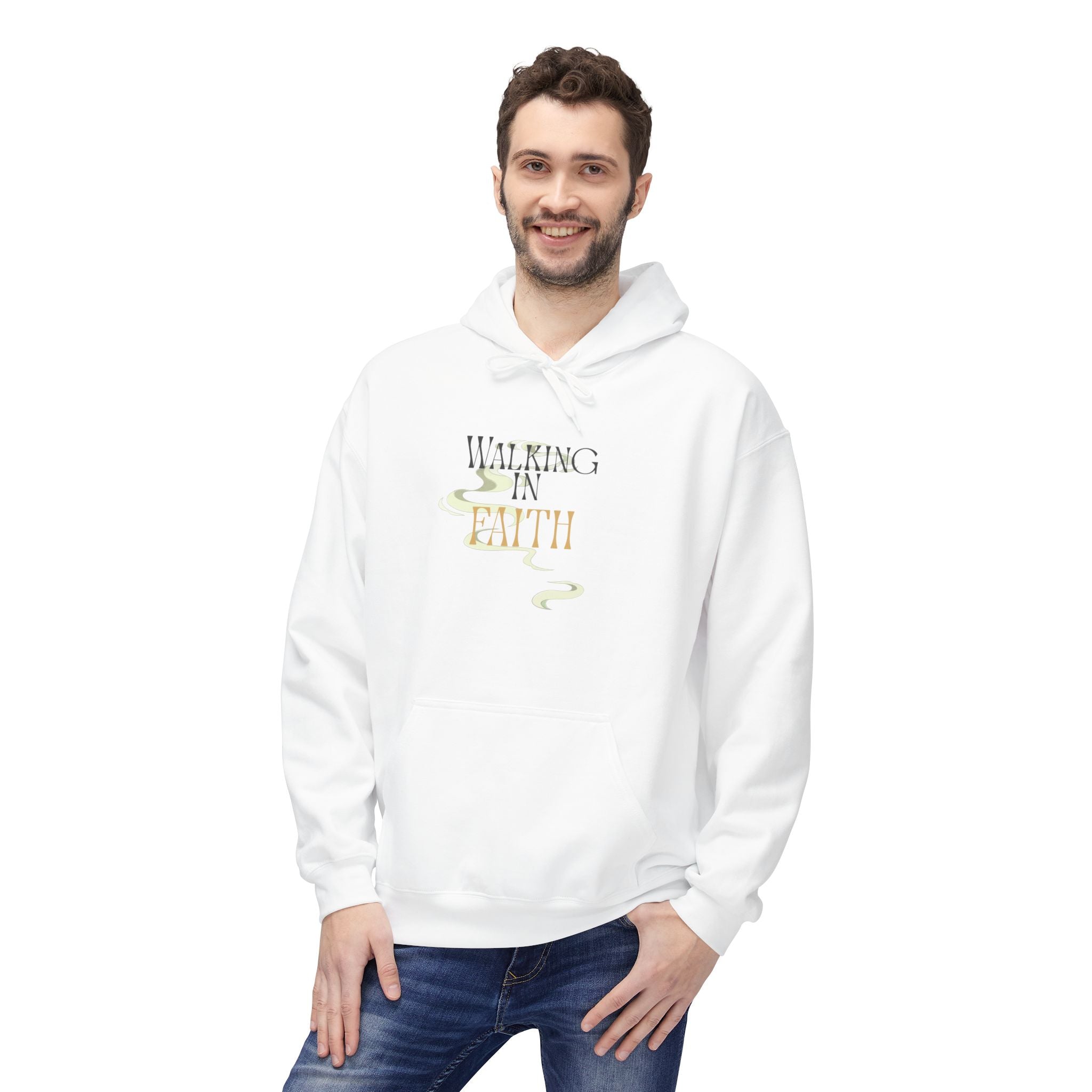 Walking in Faith Hoodie – Minimalist Unisex Sweatshirt, Christian Inspiration & Comfort ,  Inspirational Spiritual Apparel,  Motivational Gift