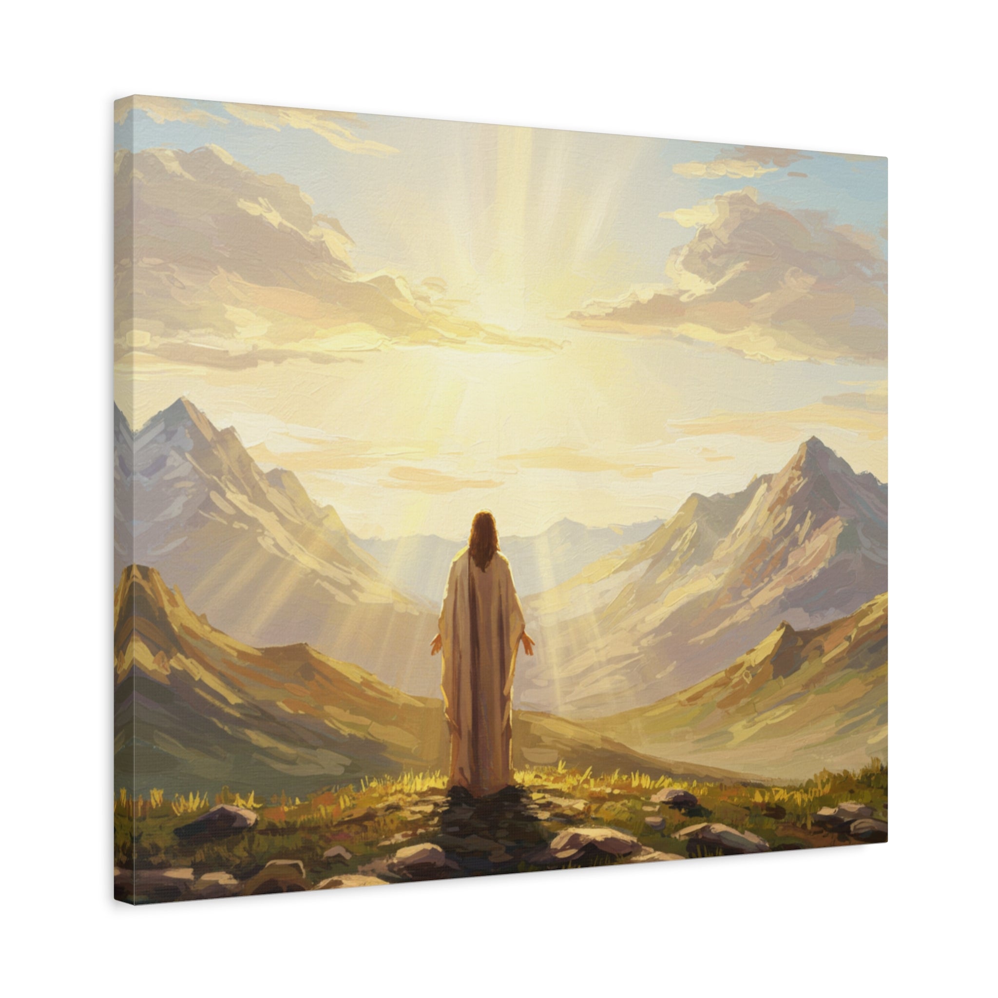 Inspirational Canvas Wall Art, Serenity in Nature, Jesus Artwork, Spiritual Decor, Motivational Gift, Christian Home Decoration