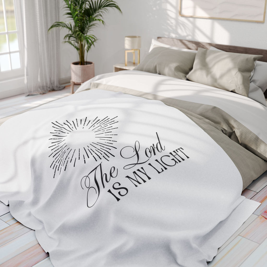 The Lord Is My Light – Bible Verse Blanket, Christian Faith Fleece Throw for Hope, Strength & Peaceful Inspiration