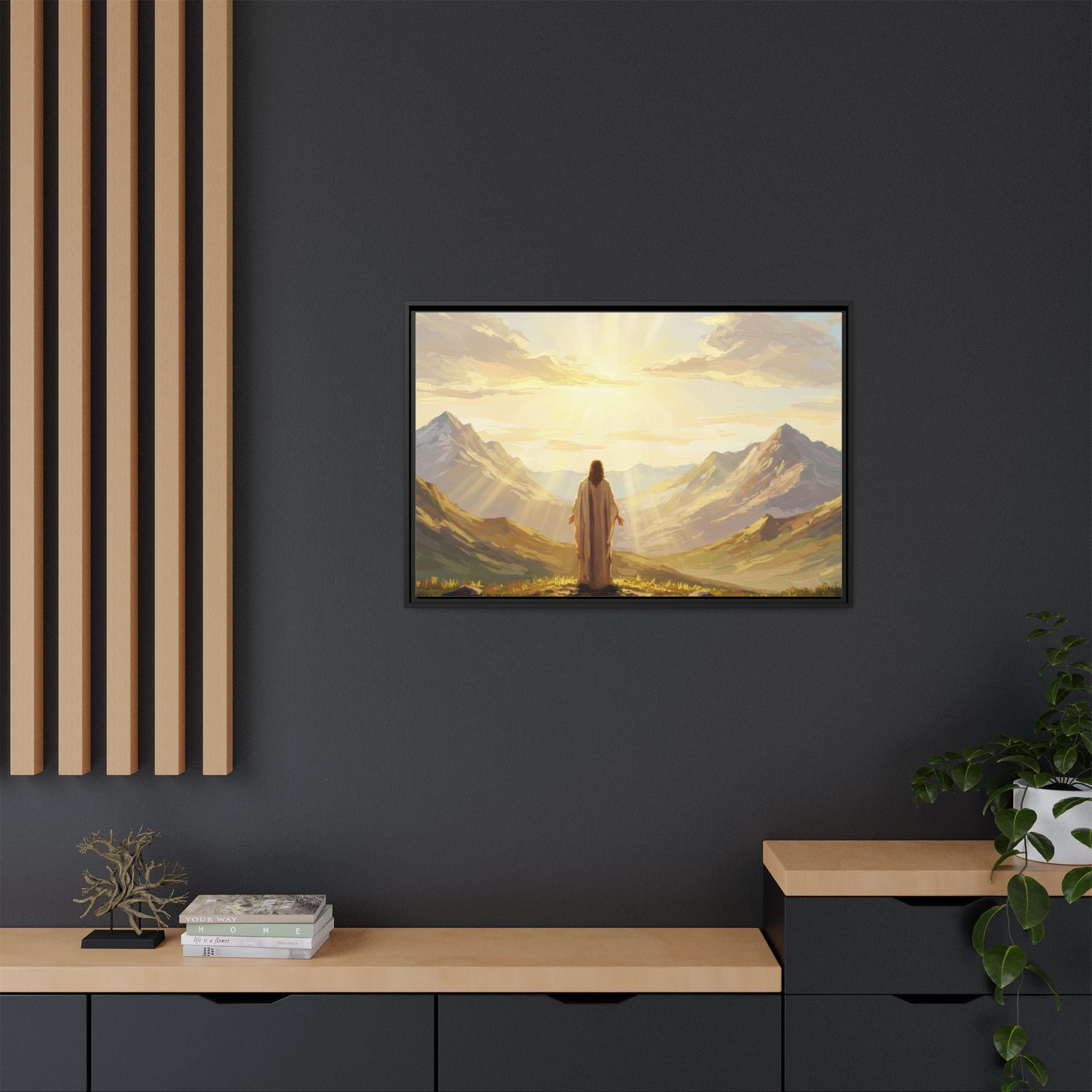 Framed Canvas Print - Uplifting Mountain Landscape Art, Inspirational Home Decor, Gift for Religious Celebrations, Motivational Wall [...]