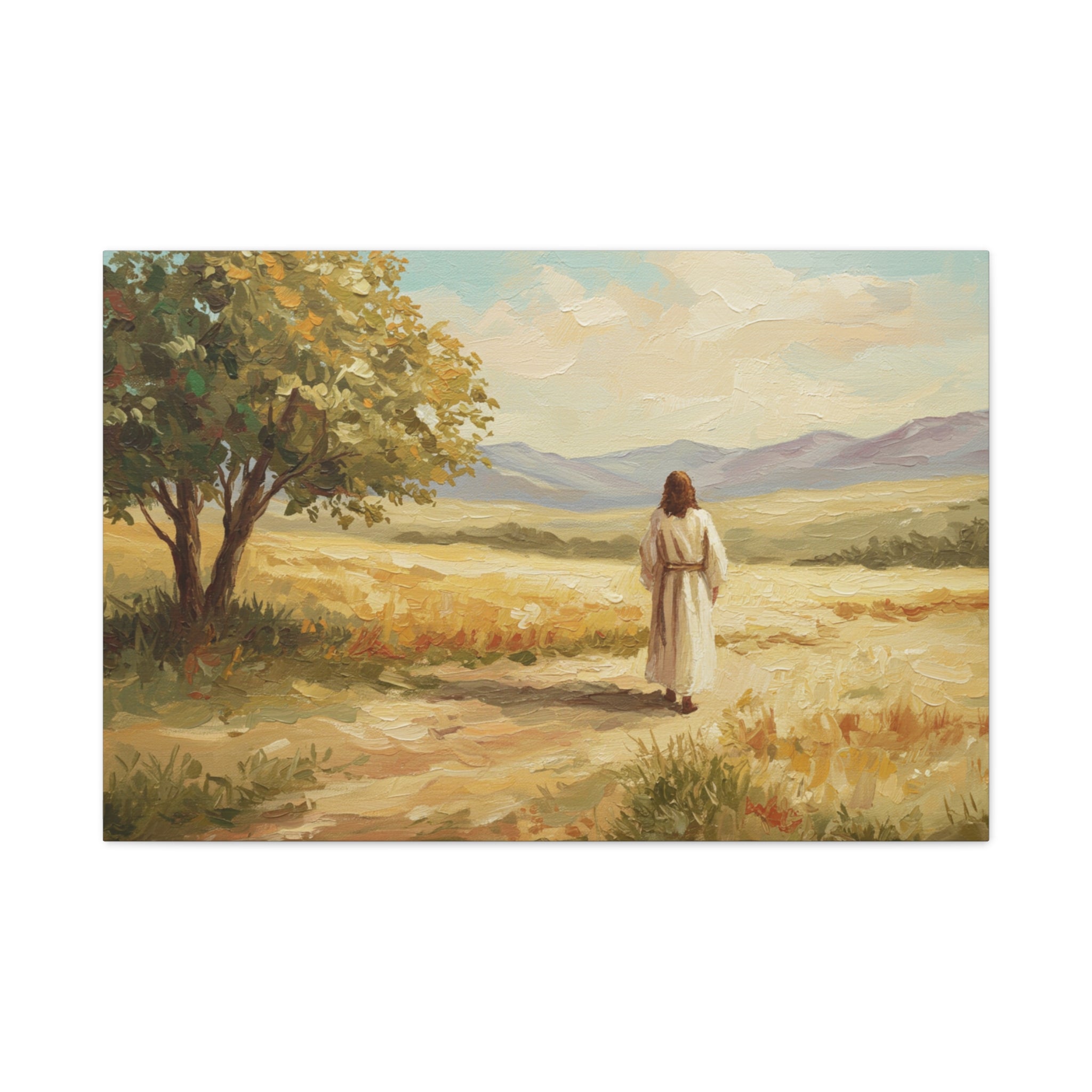 Jesus Walking in Nature Canvas Print, Inspirational Art for Home, Christian Wall Decor, Faith Gift, Religious Artwork
