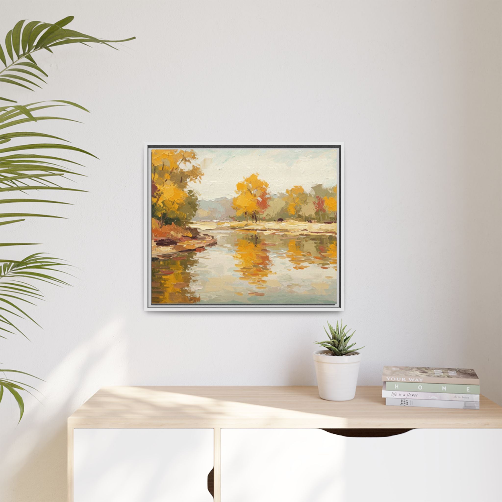 Framed Canvas Artwork, Landscape Decor, Autumn Art Print, Nature Wall Art, Home Decoration, Gift for Art Lovers
