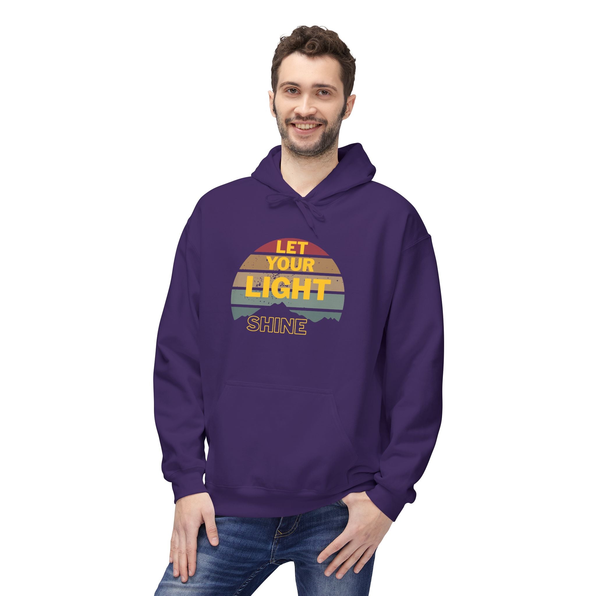 Let Your Light Shine Hoodie – Retro Christian Sweatshirt, Faith Quote Pullover, Inspirational Gift for Men & Women, Unisex Midweight Softstyle Fleece Hoodie