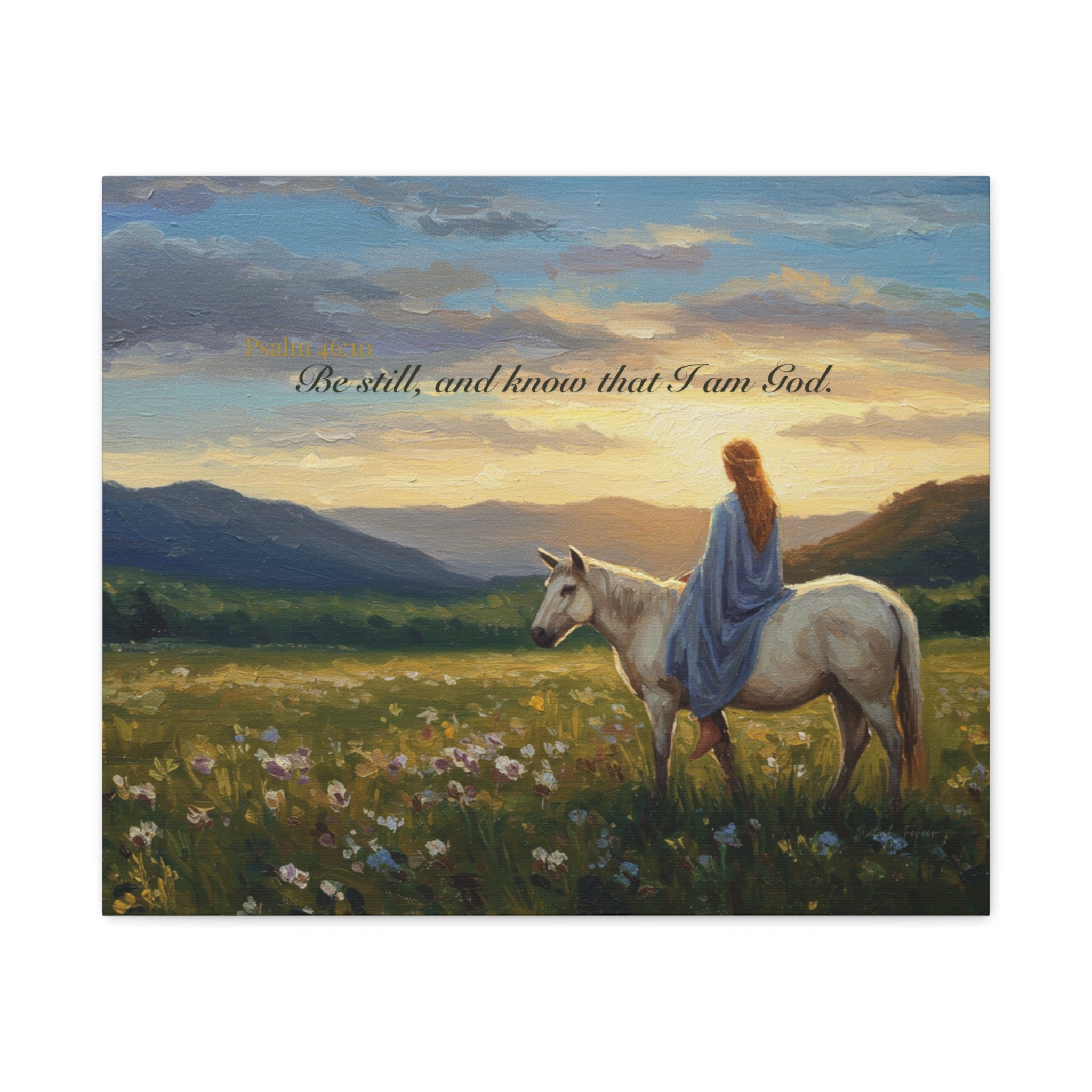 Inspirational Canvas Wall Art, Psalm 46:10, Home Decor for Faith and Hope, Gift for Religious Occasions, Nature Art