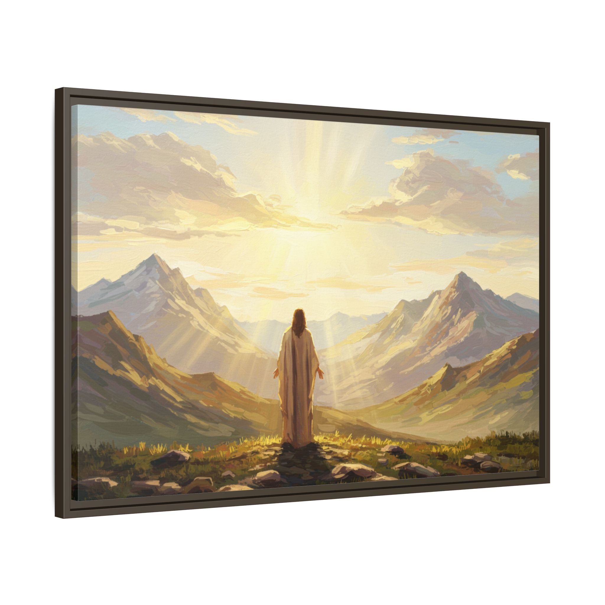 Framed Canvas Print - Uplifting Mountain Landscape Art, Inspirational Home Decor, Gift for Religious Celebrations, Motivational Wall [...]