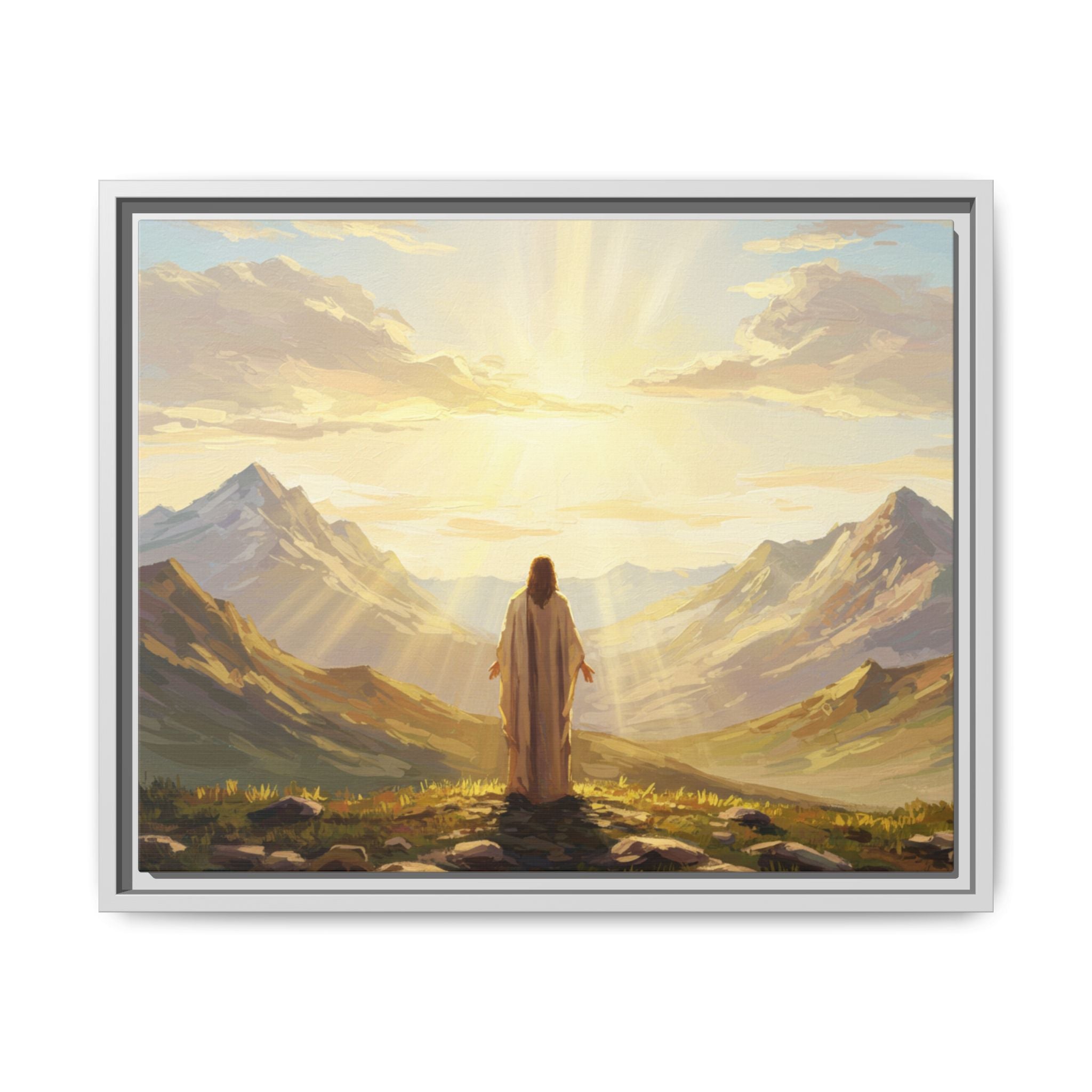 Framed Canvas Print - Uplifting Mountain Landscape Art, Inspirational Home Decor, Gift for Religious Celebrations, Motivational Wall [...]