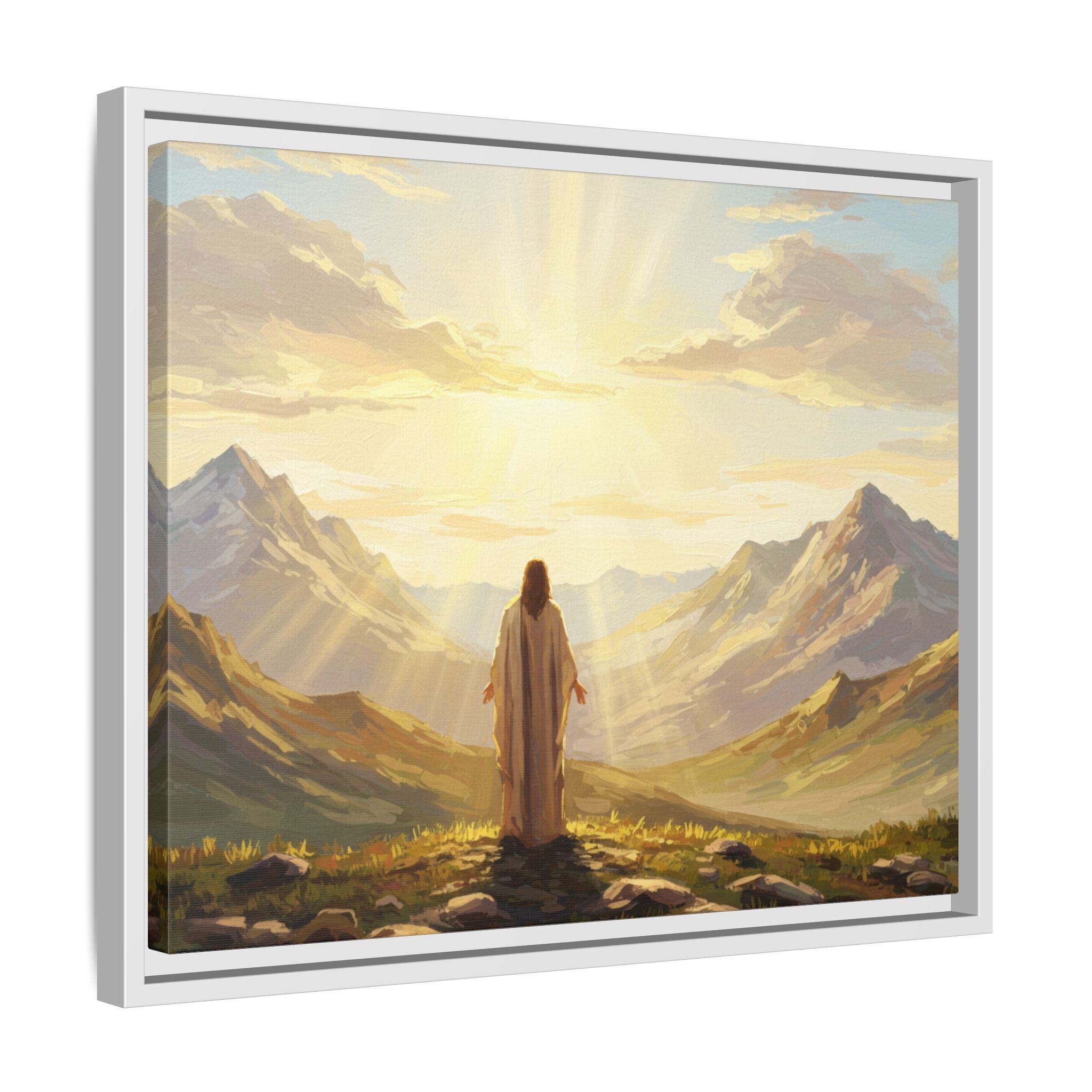 Framed Canvas Print - Uplifting Mountain Landscape Art, Inspirational Home Decor, Gift for Religious Celebrations, Motivational Wall [...]