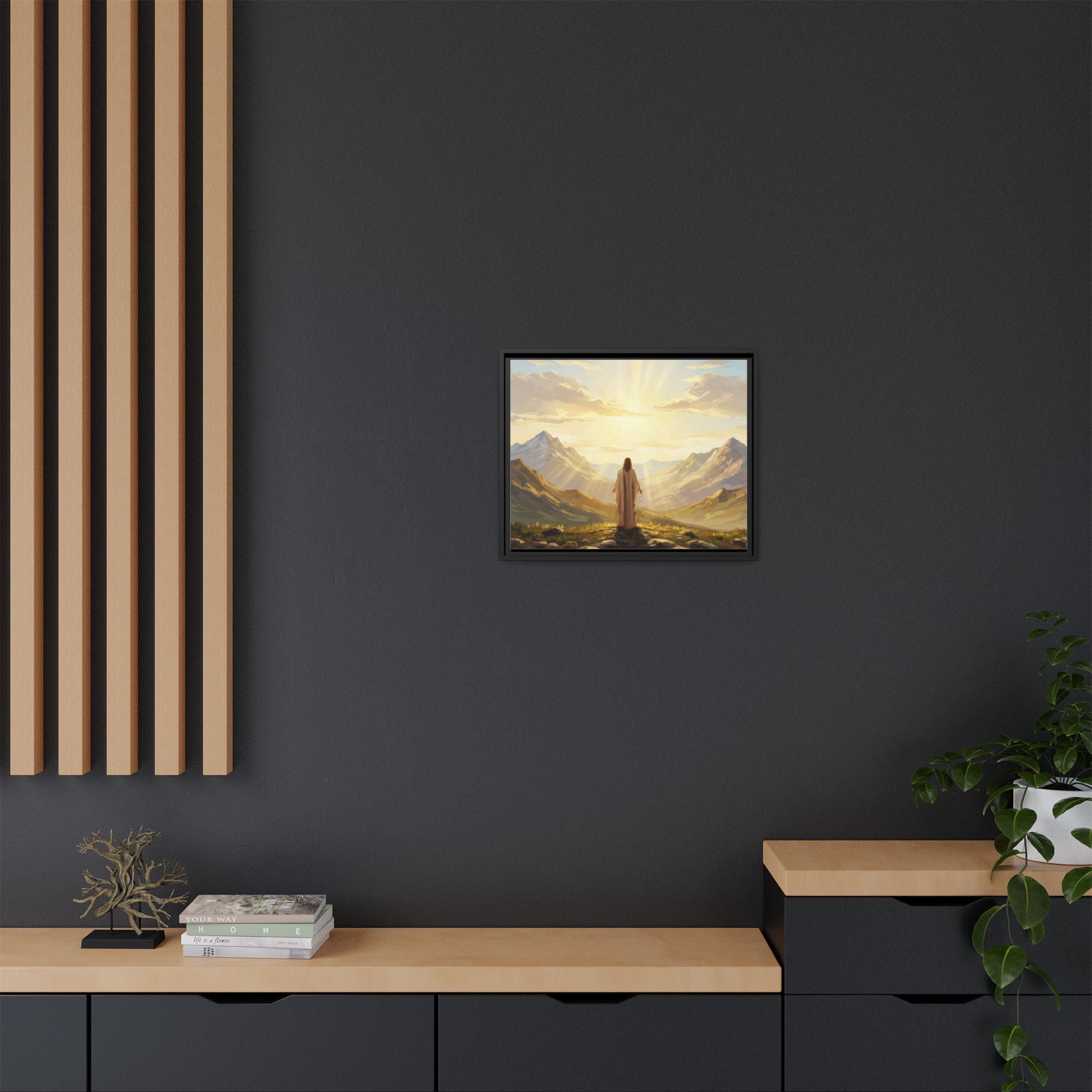 Framed Canvas Print - Uplifting Mountain Landscape Art, Inspirational Home Decor, Gift for Religious Celebrations, Motivational Wall [...]