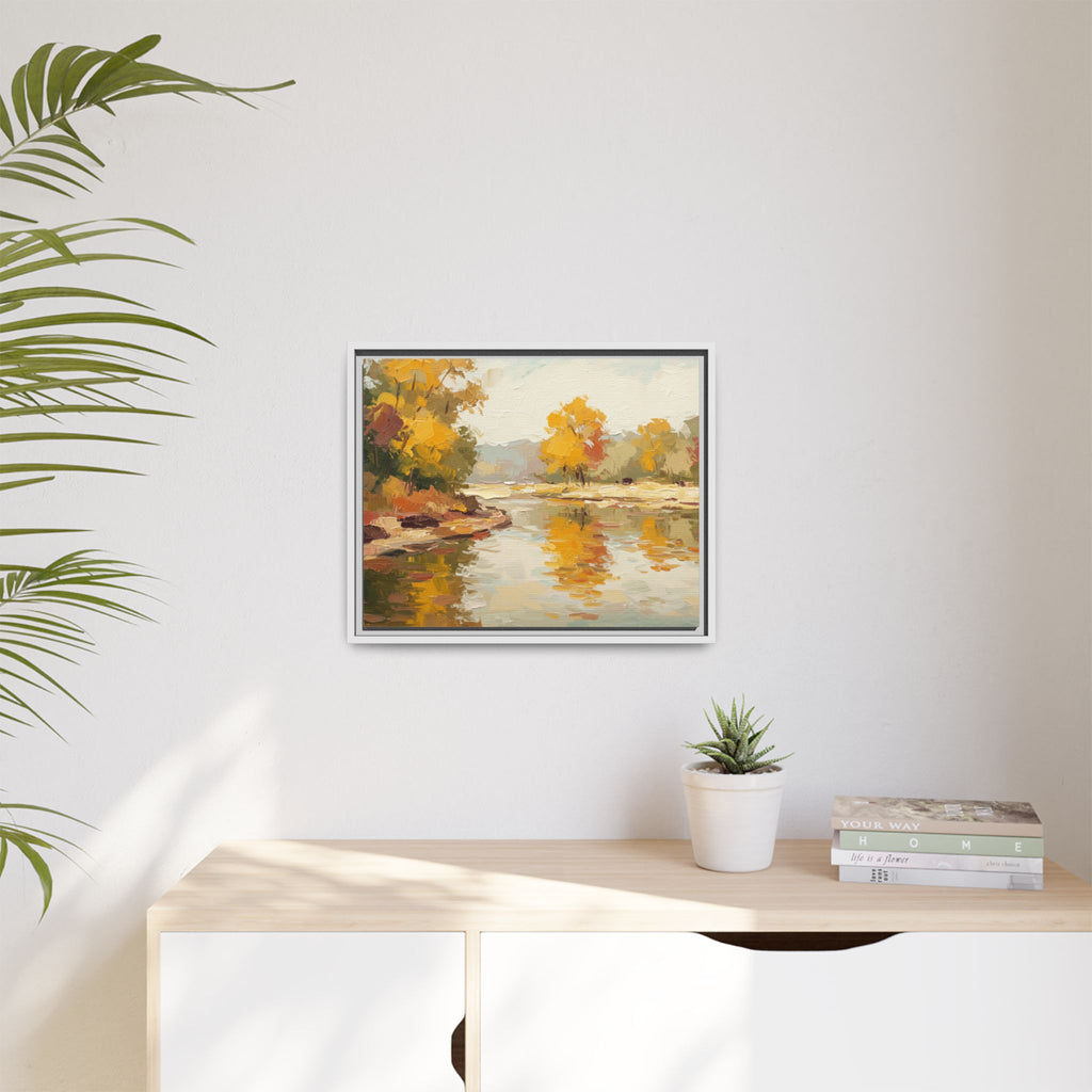 Framed Canvas Artwork, Landscape Decor, Autumn Art Print, Nature Wall Art, Home Decoration, Gift for Art Lovers