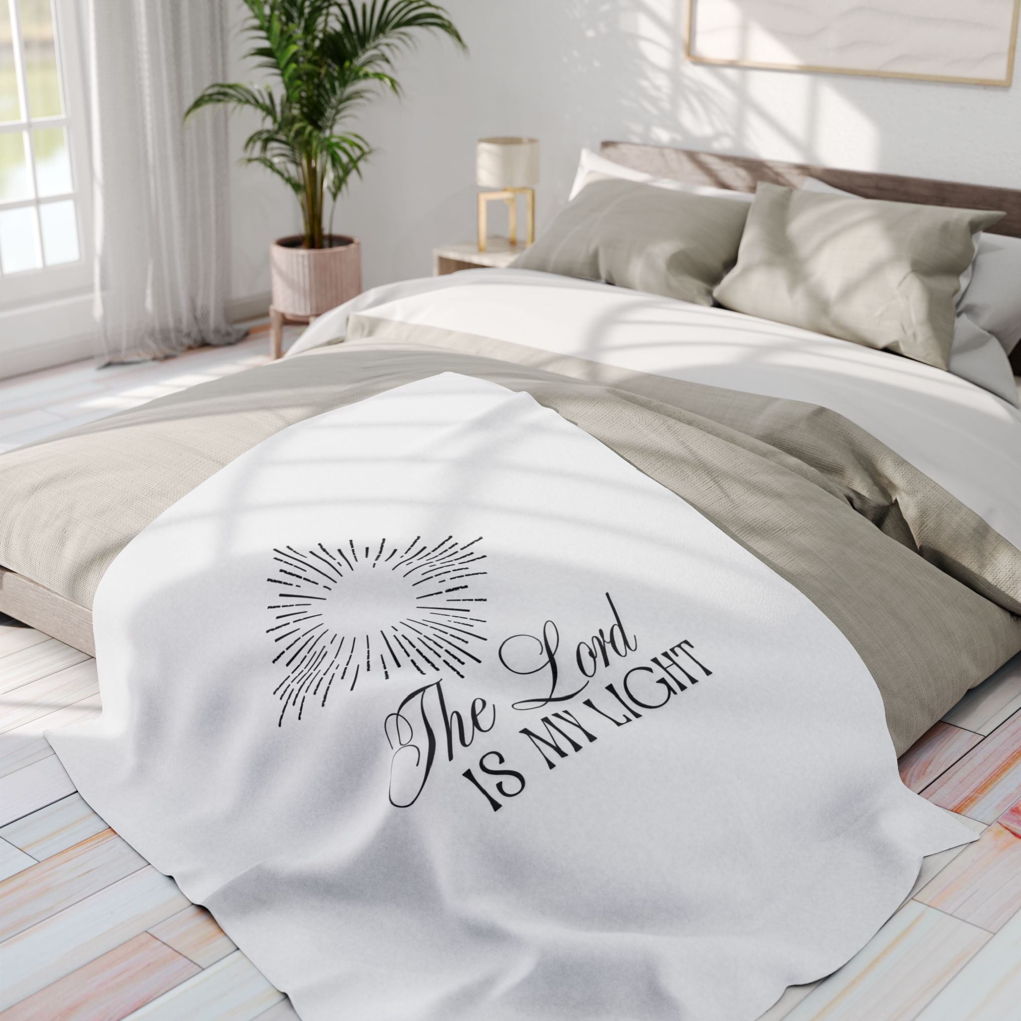 The Lord Is My Light – Bible Verse Blanket, Christian Faith Fleece Throw for Hope, Strength & Peaceful Inspiration