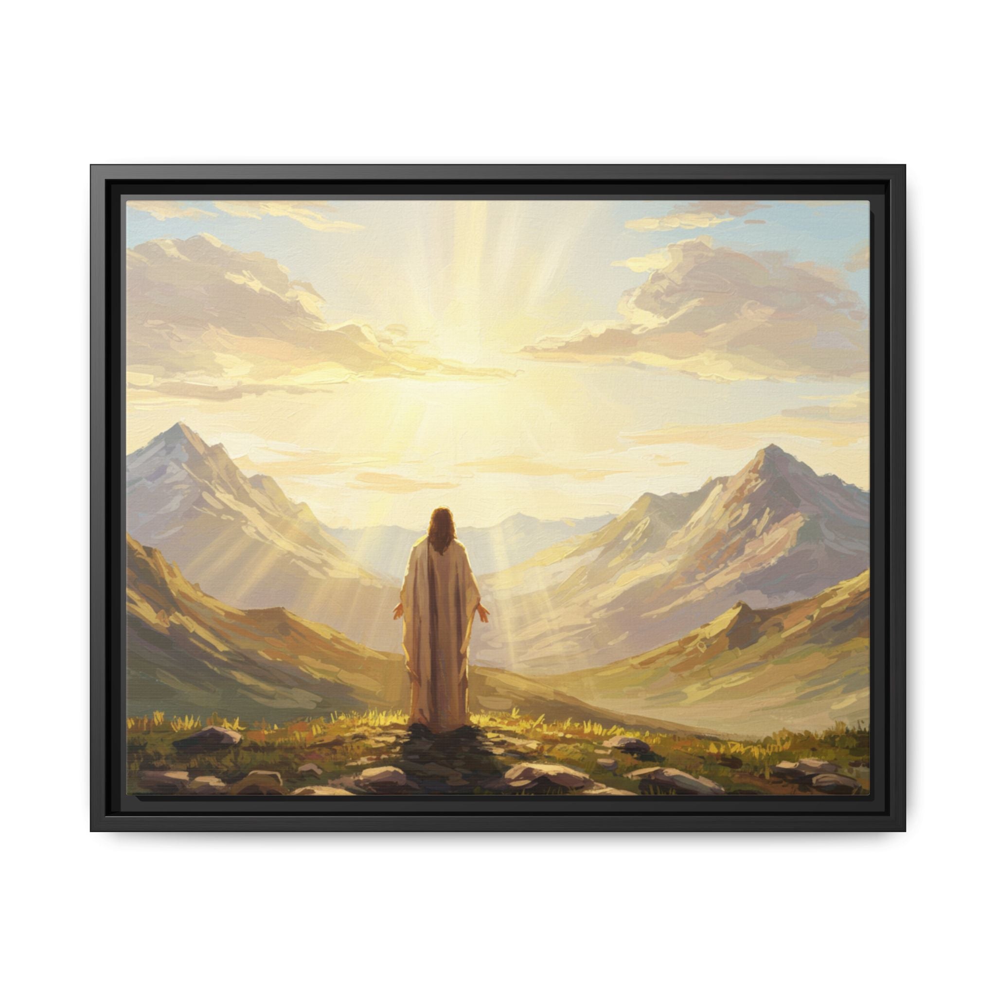 Framed Canvas Print - Uplifting Mountain Landscape Art, Inspirational Home Decor, Gift for Religious Celebrations, Motivational Wall [...]