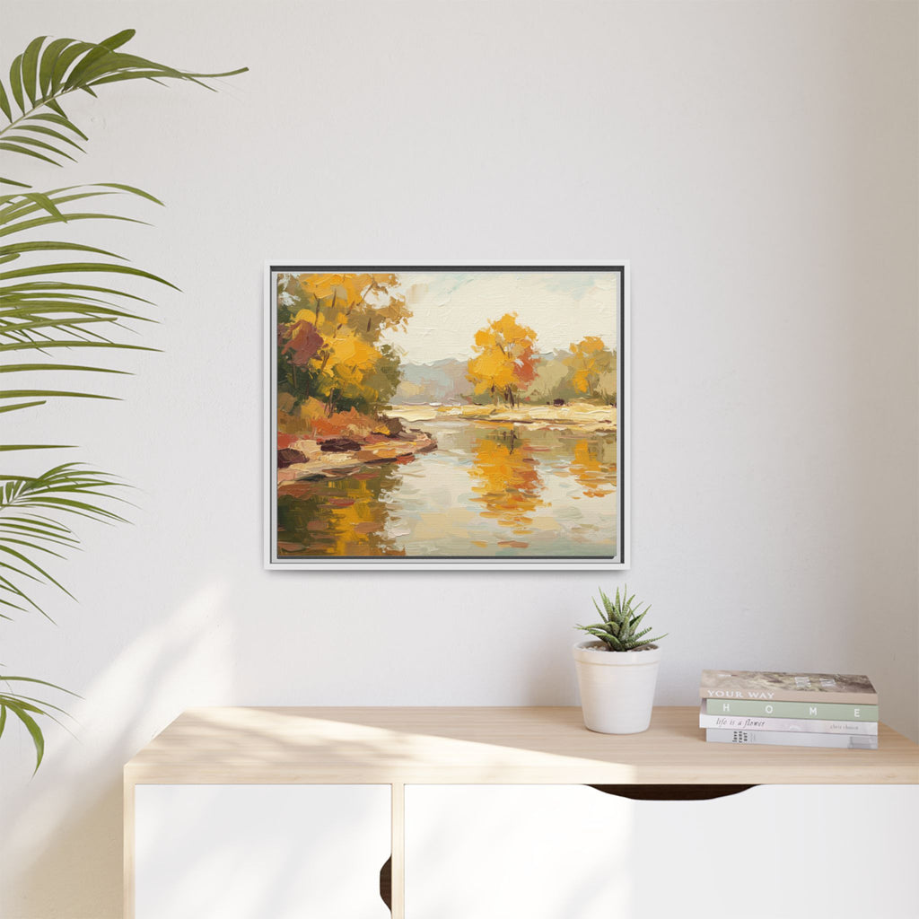 Framed Canvas Artwork, Landscape Decor, Autumn Art Print, Nature Wall Art, Home Decoration, Gift for Art Lovers