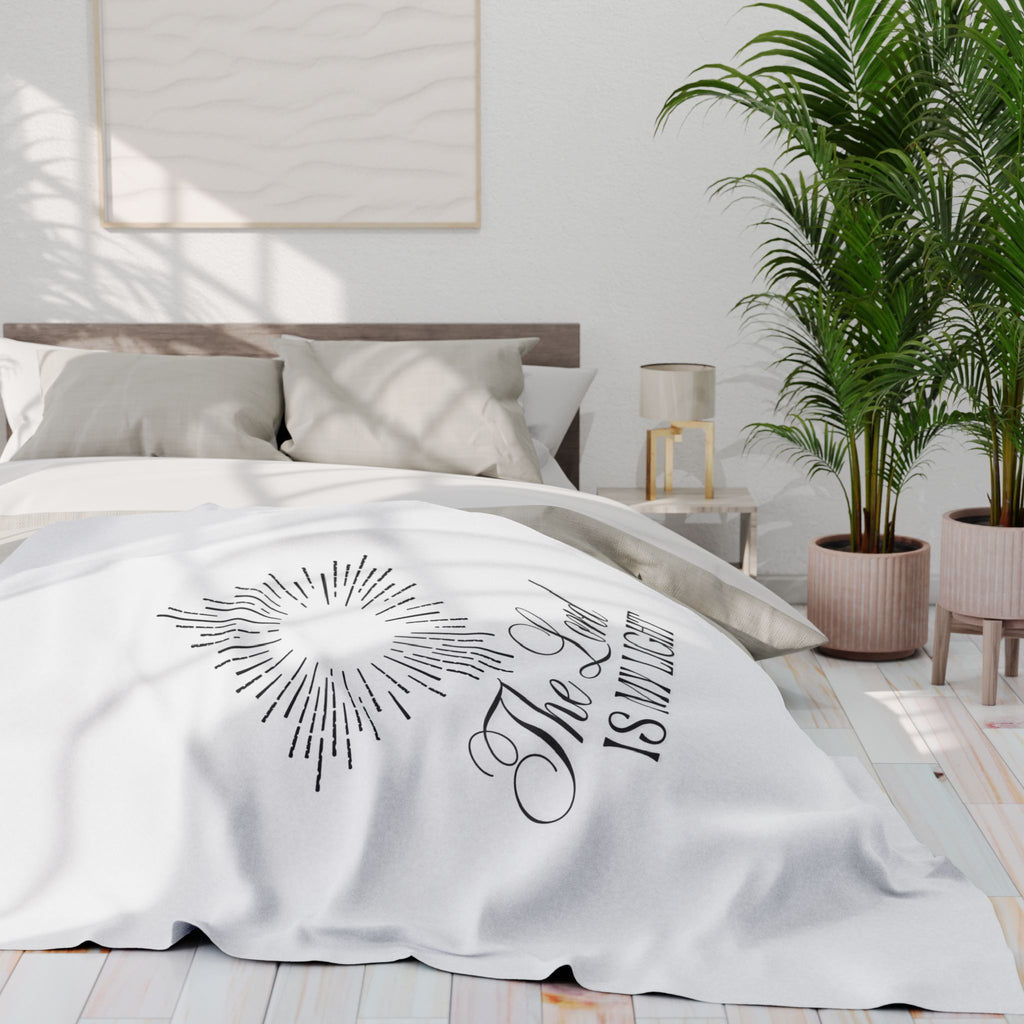 The Lord Is My Light – Bible Verse Blanket, Christian Faith Fleece Throw for Hope, Strength & Peaceful Inspiration