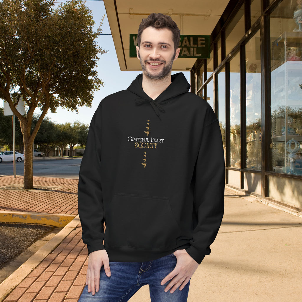 Grateful Heart Society Hoodie – Unisex Faith & Gratitude  Cozy Sweatshirt, Inspirational Spiritual Apparel,  Motivational Gift