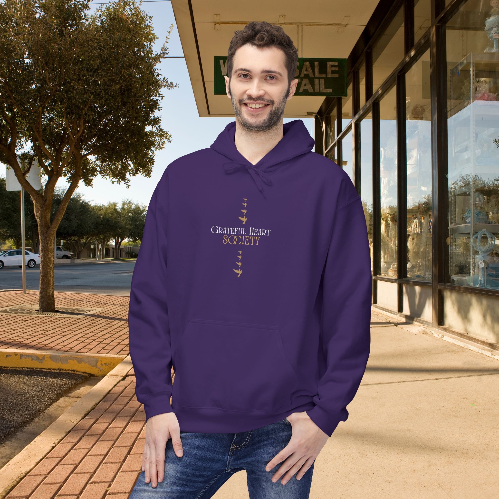 Grateful Heart Society Hoodie – Unisex Faith & Gratitude  Cozy Sweatshirt, Inspirational Spiritual Apparel,  Motivational Gift