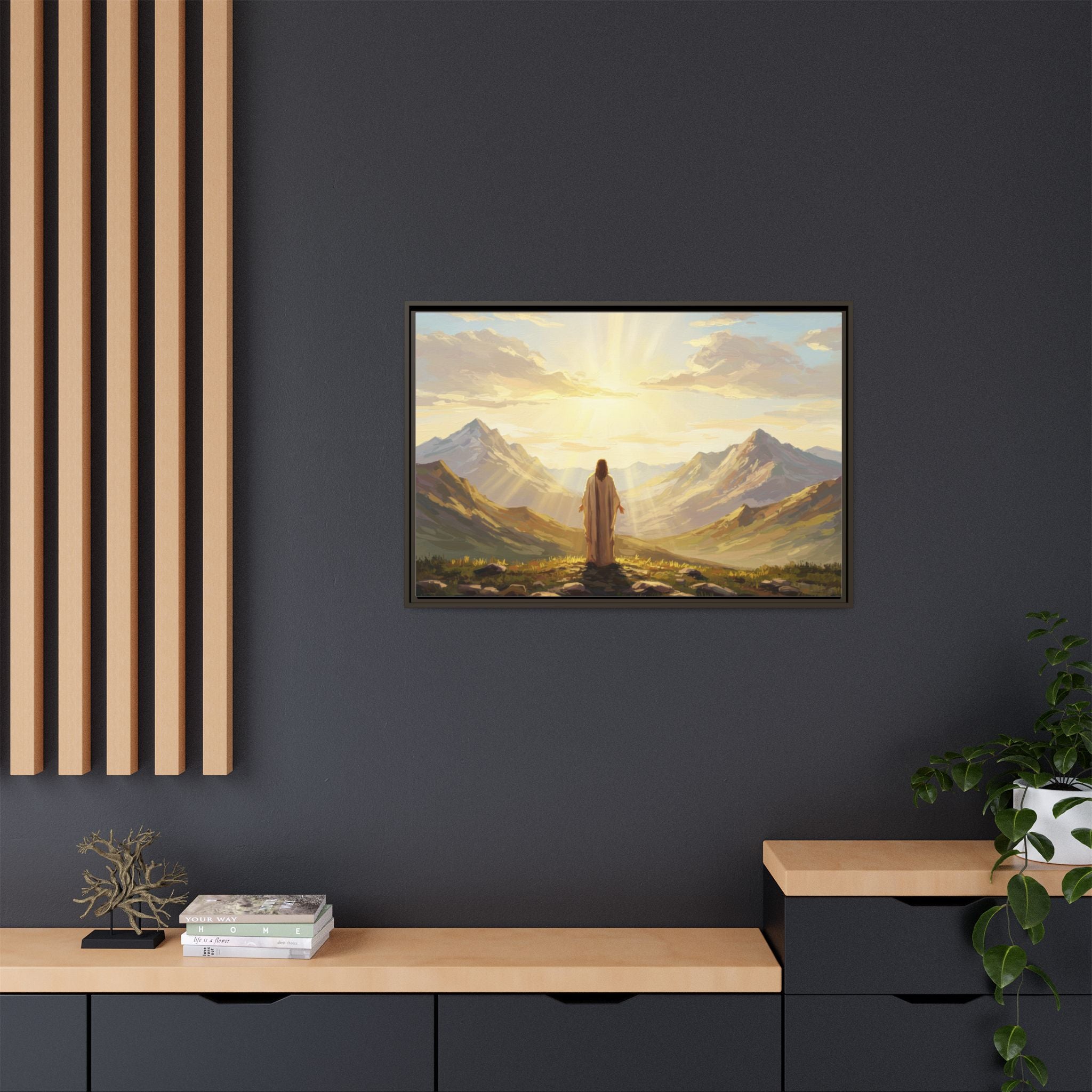 Framed Canvas Print - Uplifting Mountain Landscape Art, Inspirational Home Decor, Gift for Religious Celebrations, Motivational Wall [...]