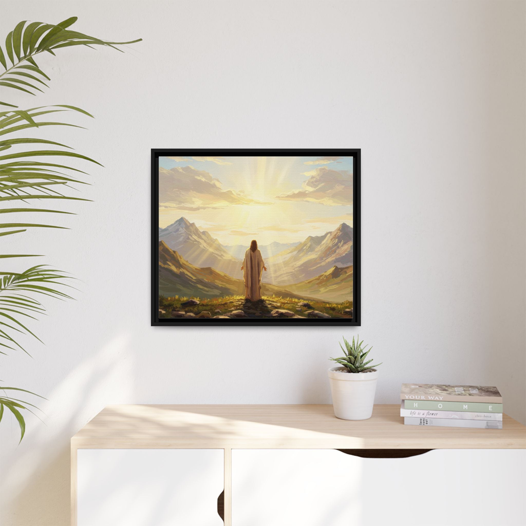 Framed Canvas Print - Uplifting Mountain Landscape Art, Inspirational Home Decor, Gift for Religious Celebrations, Motivational Wall [...]