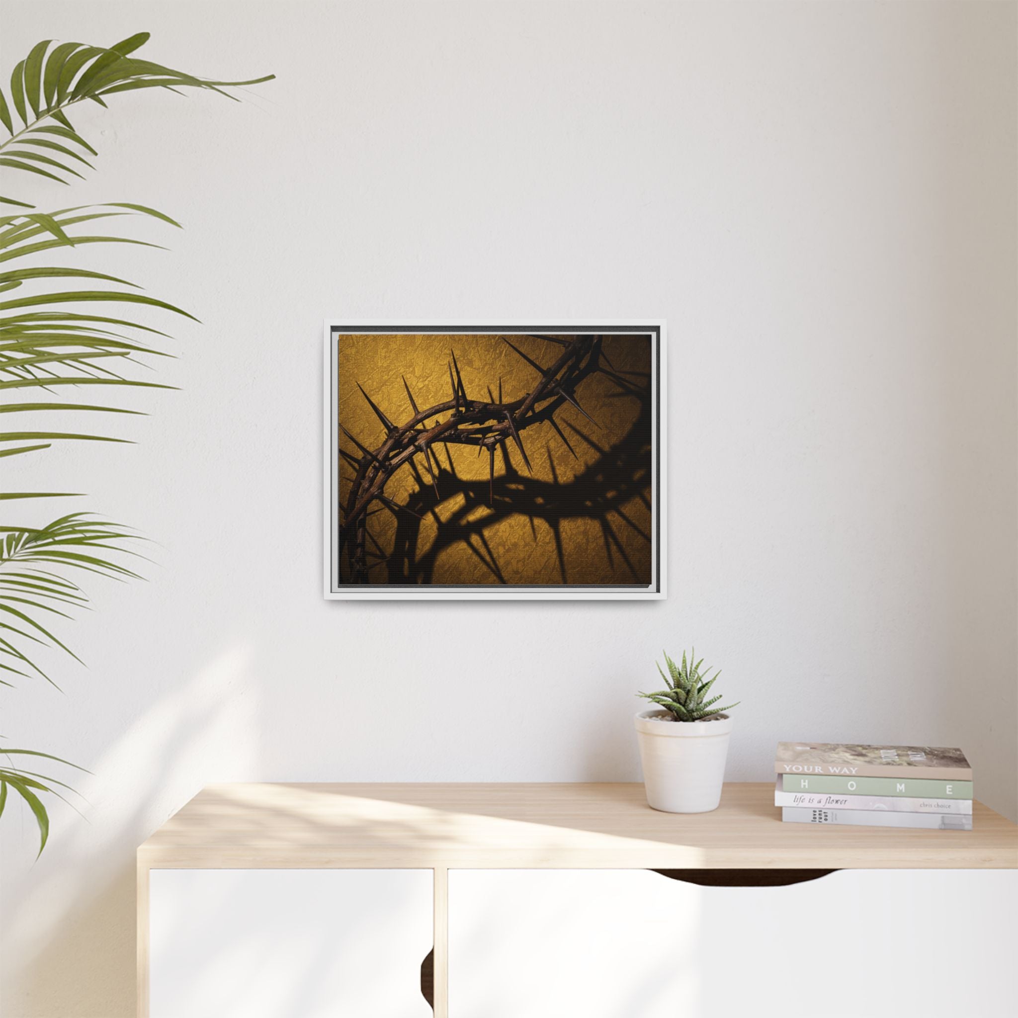 Crown of Thorns – Christian Wall Art, Symbol of Sacrifice and Faith,  Framed Matte Canvas Art - Religious Wall Decor, Unique Gift for Faith Lovers, Home Decoration.