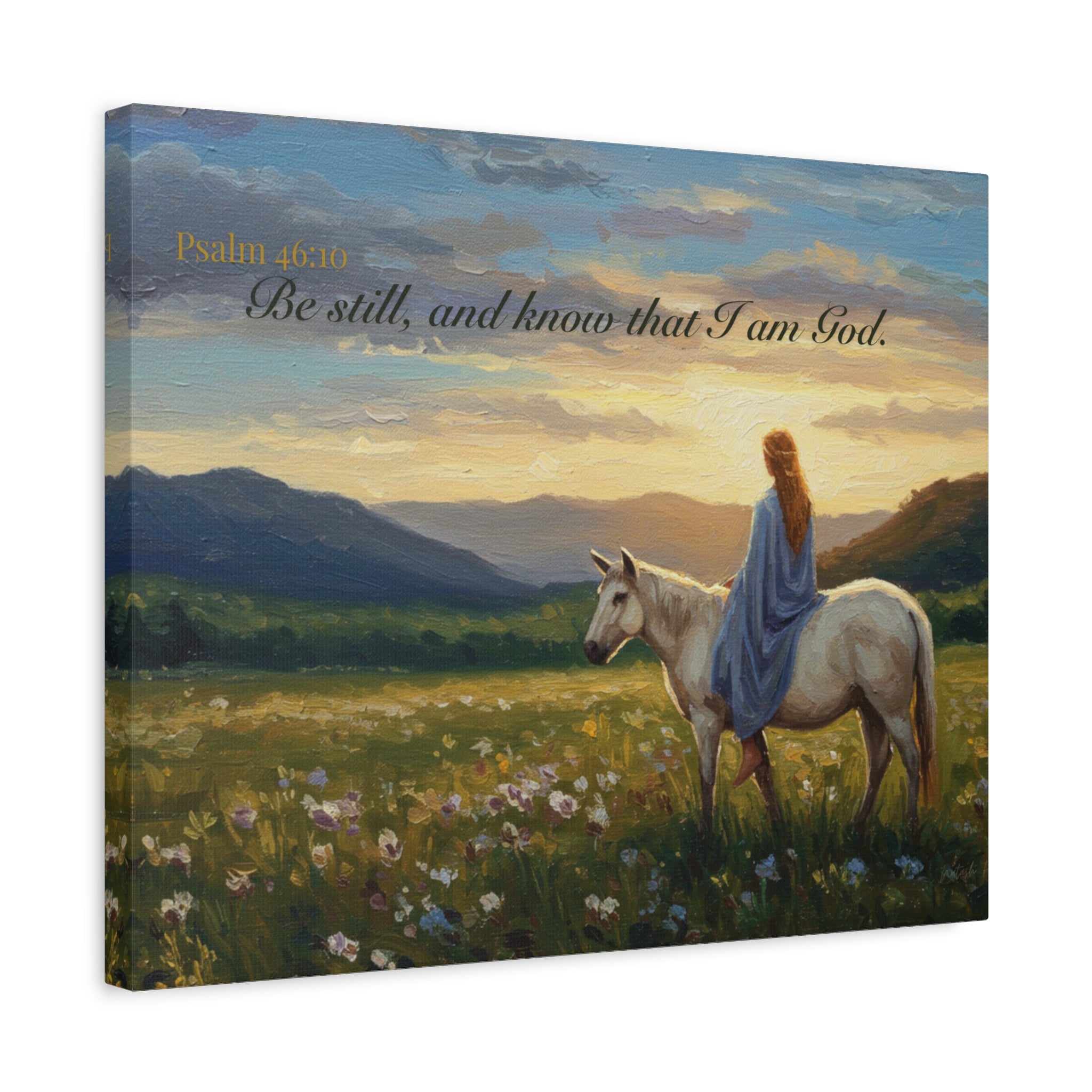 Inspirational Canvas Wall Art, Psalm 46:10, Home Decor for Faith and Hope, Gift for Religious Occasions, Nature Art