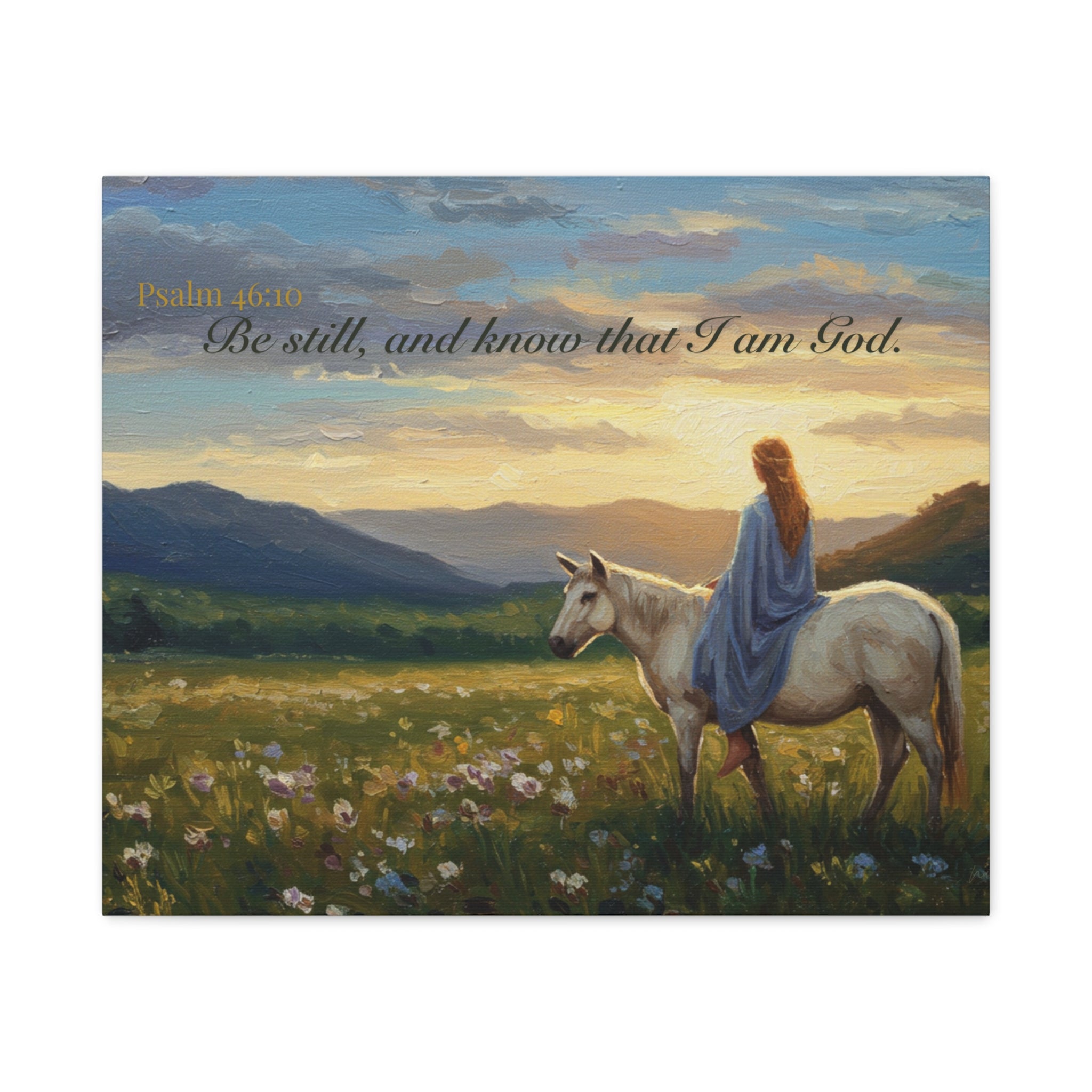 Inspirational Canvas Wall Art, Psalm 46:10, Home Decor for Faith and Hope, Gift for Religious Occasions, Nature Art