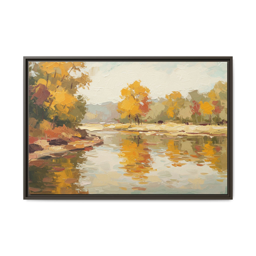 Framed Canvas Artwork, Landscape Decor, Autumn Art Print, Nature Wall Art, Home Decoration, Gift for Art Lovers