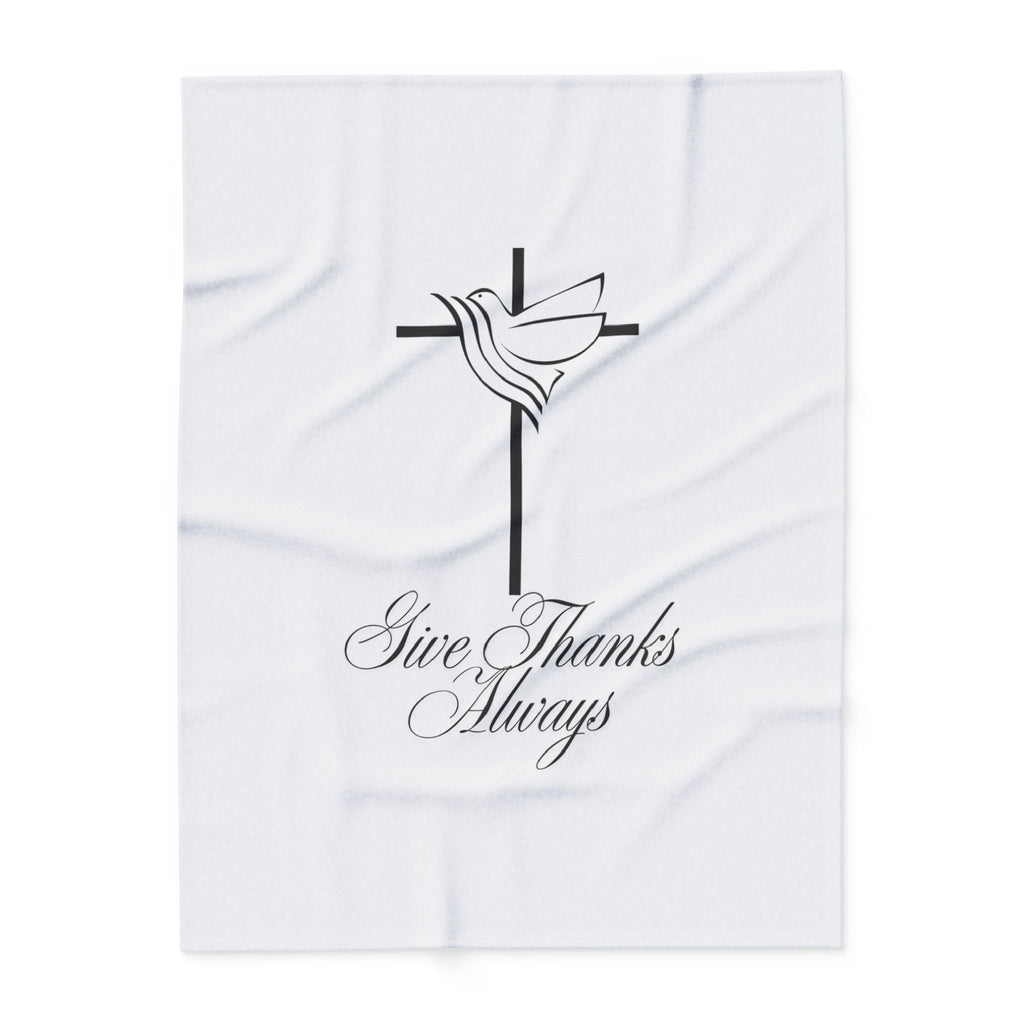 Give Thanks Always – Bible Verse Blanket, Christian Faith Fleece Throw for Gratitude, Peace & Spiritual Inspiration
