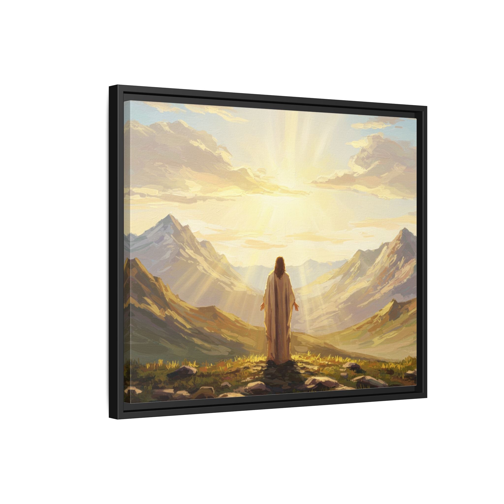 Framed Canvas Print - Uplifting Mountain Landscape Art, Inspirational Home Decor, Gift for Religious Celebrations, Motivational Wall [...]