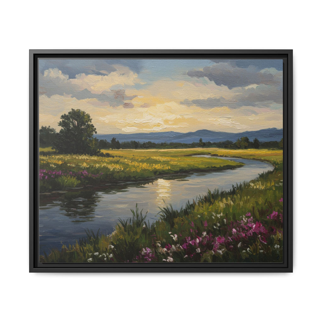 Framed Landscape Art Print, Matte Canvas Wall Decor, Nature Inspired Home Decor, Gift for Nature Lovers, Office Wall Art