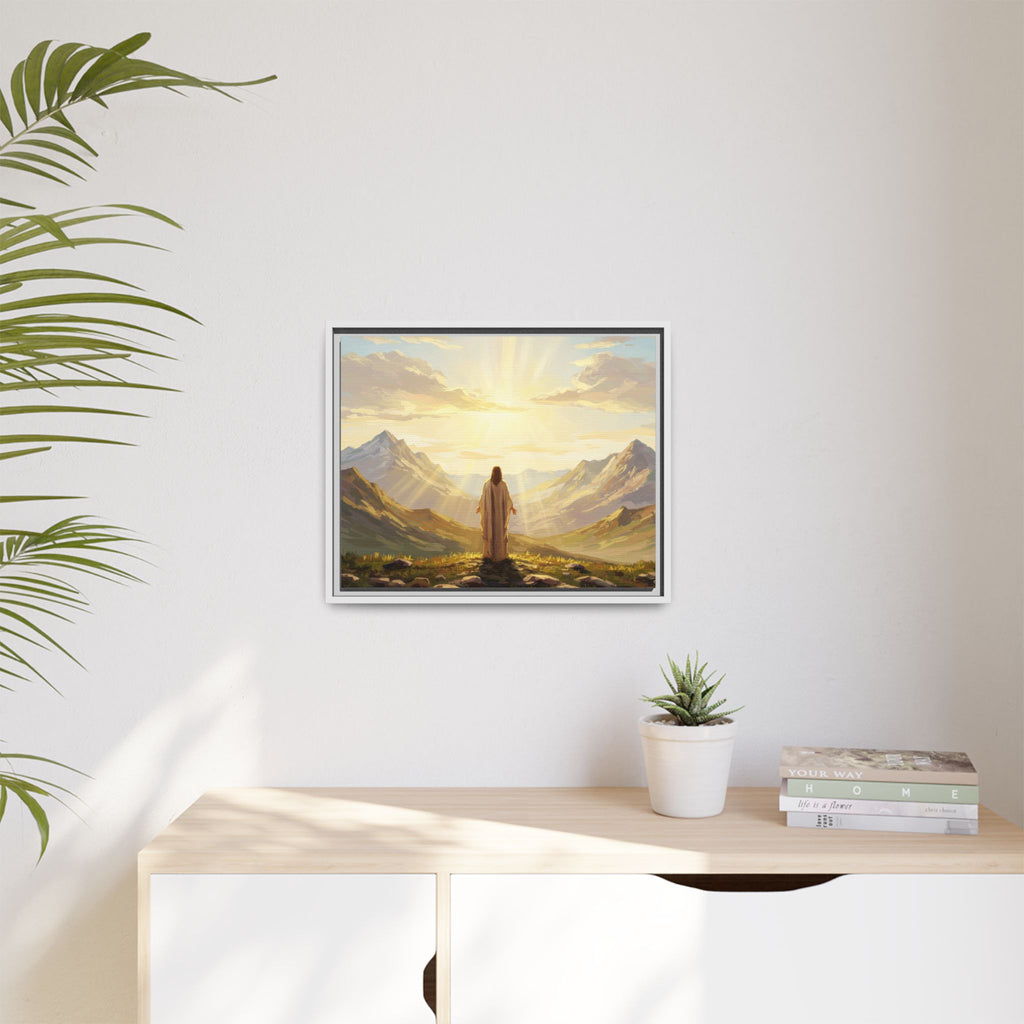 Framed Canvas Print - Uplifting Mountain Landscape Art, Inspirational Home Decor, Gift for Religious Celebrations, Motivational Wall [...]