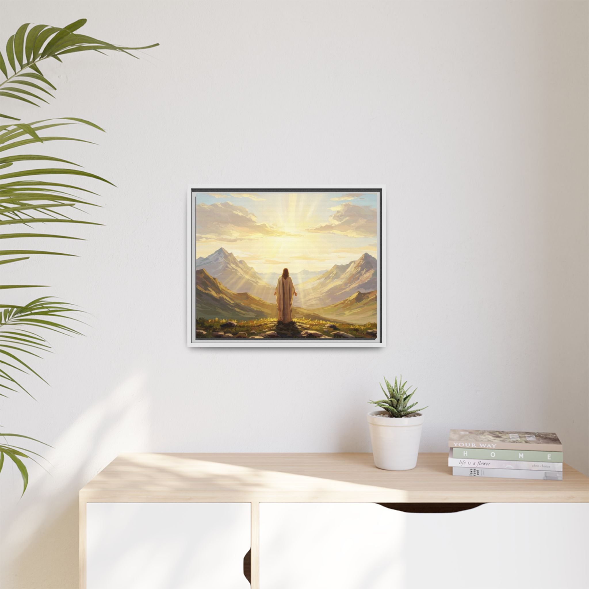 Framed Canvas Print - Uplifting Mountain Landscape Art, Inspirational Home Decor, Gift for Religious Celebrations, Motivational Wall [...]