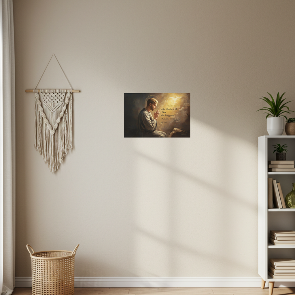 Inspirational Canvas Wall Art, Psalm 136:1, Religious Home Decor, Faith-Based Gift, Christian Wall Art, Uplifting Decor