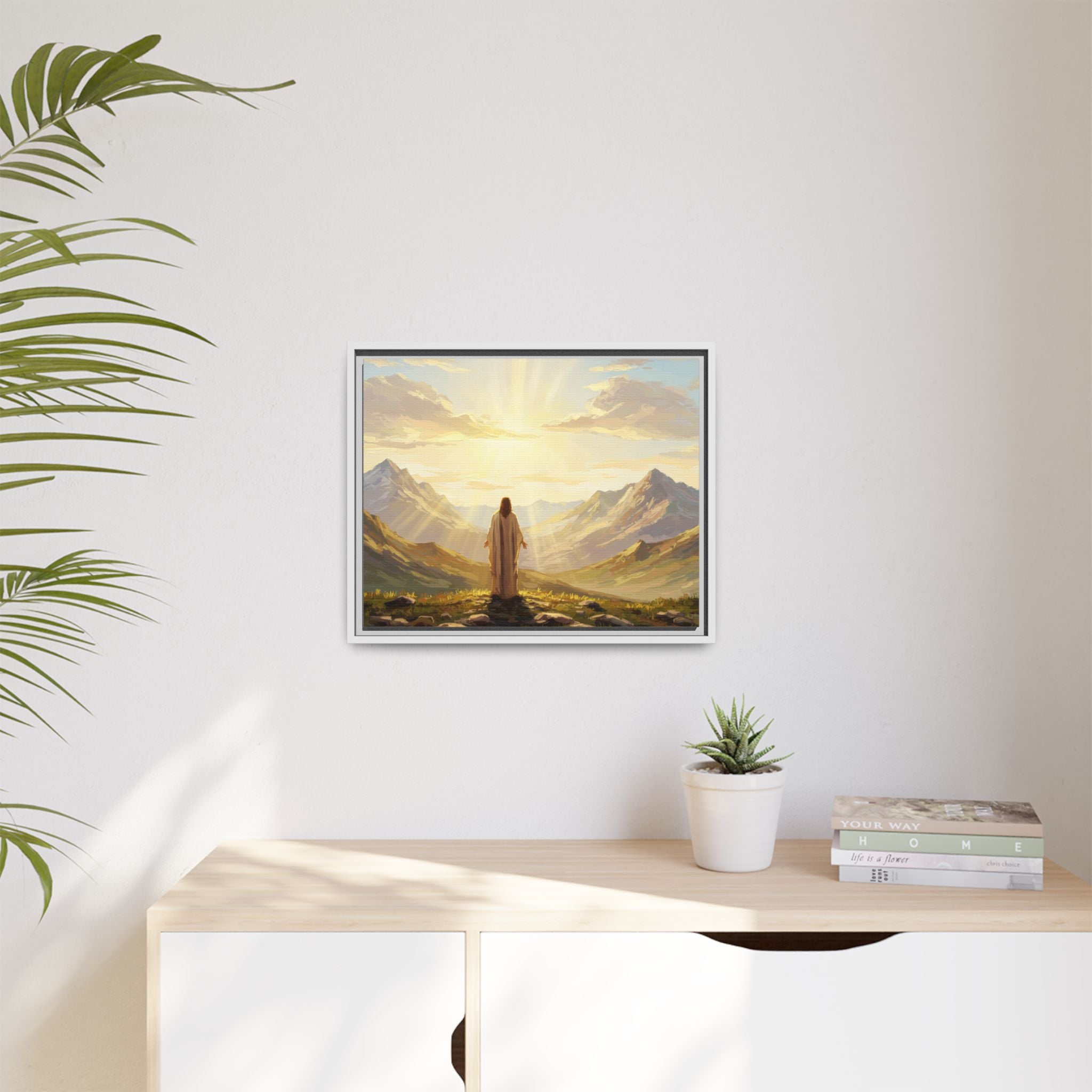 Framed Canvas Print - Uplifting Mountain Landscape Art, Inspirational Home Decor, Gift for Religious Celebrations, Motivational Wall [...]