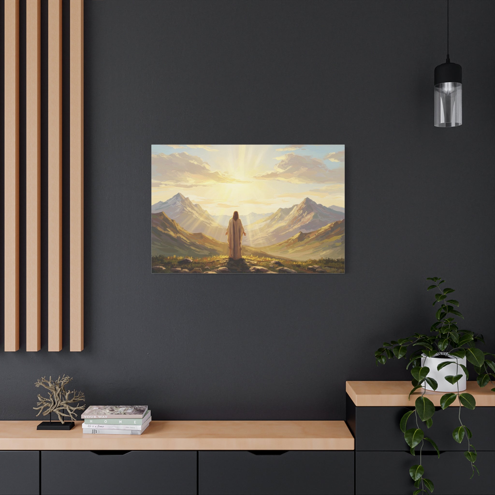 Inspirational Canvas Wall Art, Serenity in Nature, Jesus Artwork, Spiritual Decor, Motivational Gift, Christian Home Decoration