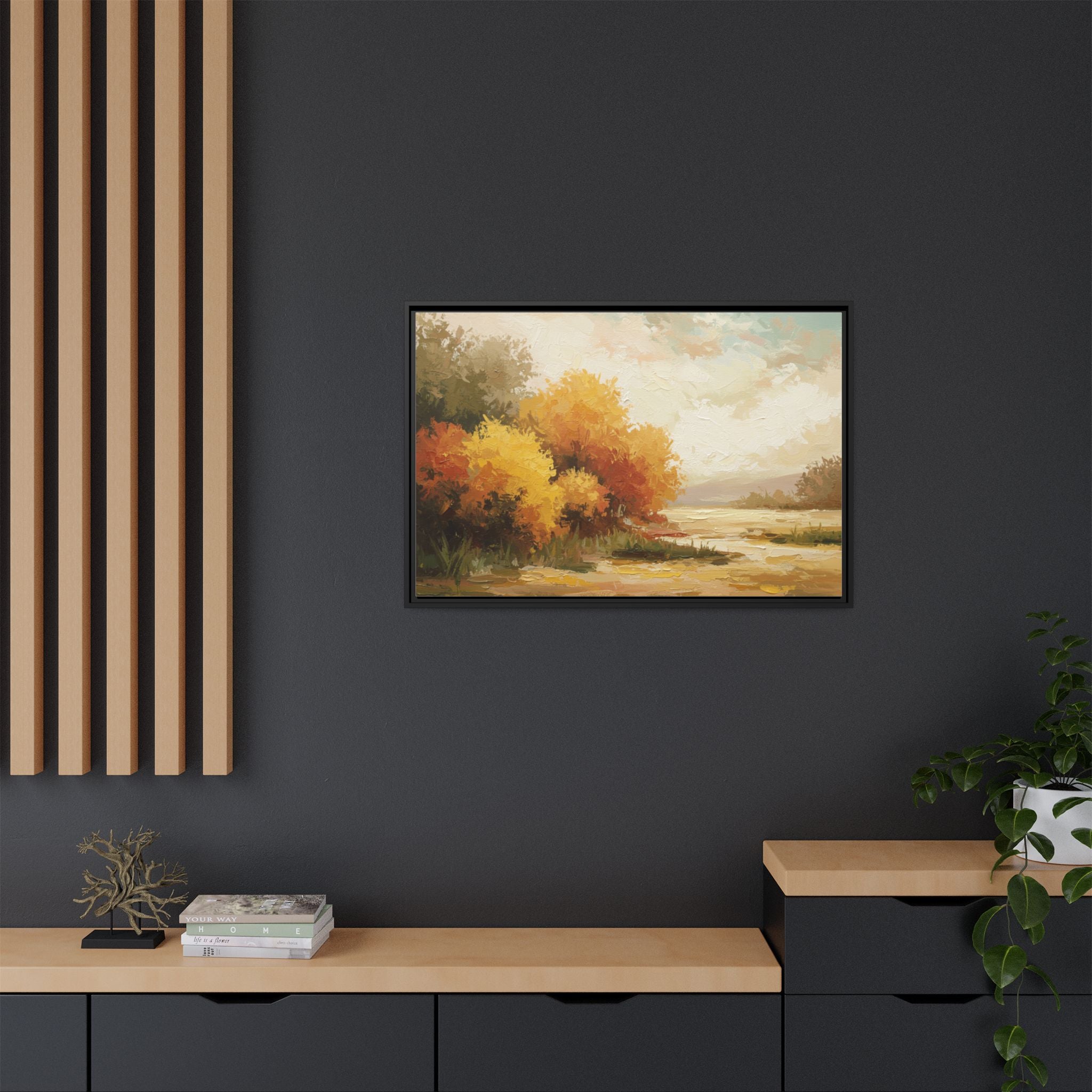 Autumn Landscape Framed Canvas Print, Perfect for Home Decor, Original Art, Gift for Nature Lovers, Wall Art, Fall Decor