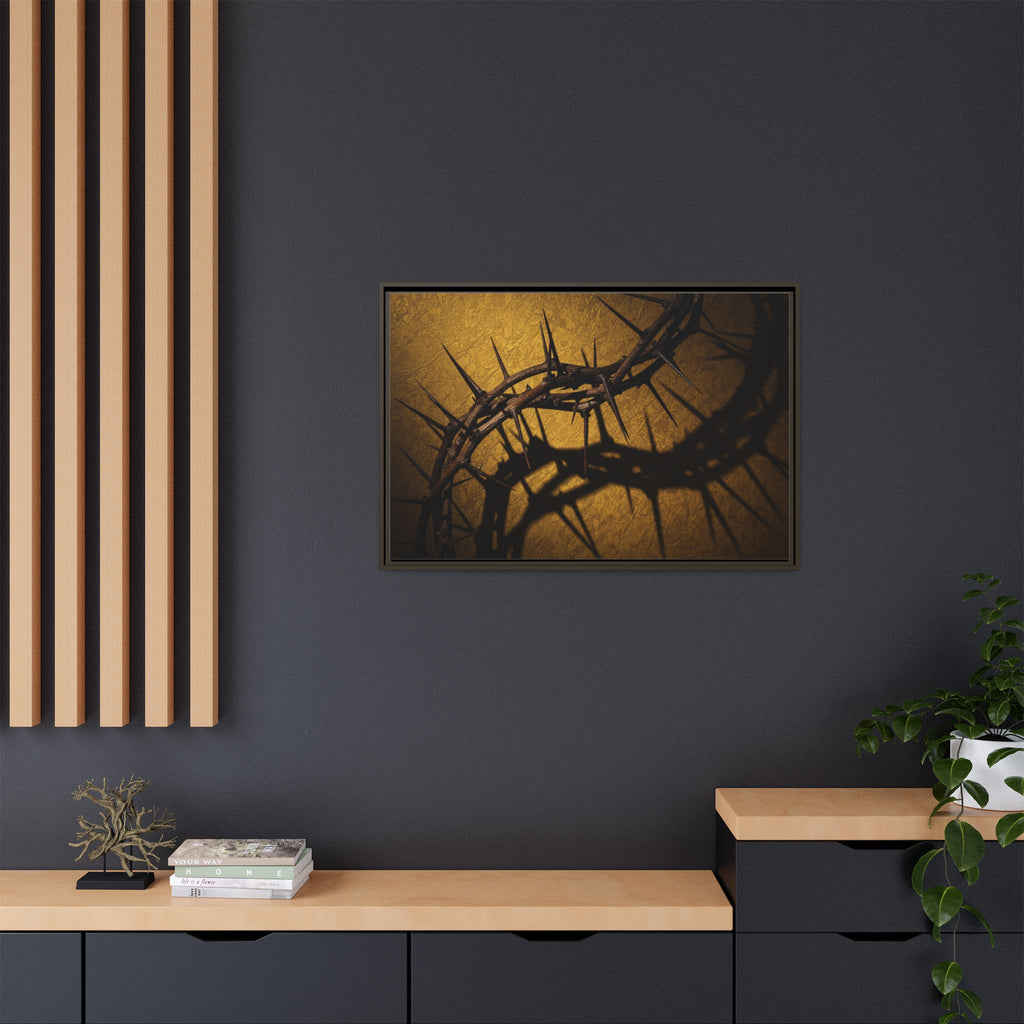 Crown of Thorns – Christian Wall Art, Symbol of Sacrifice and Faith,  Framed Matte Canvas Art - Religious Wall Decor, Unique Gift for Faith Lovers, Home Decoration.