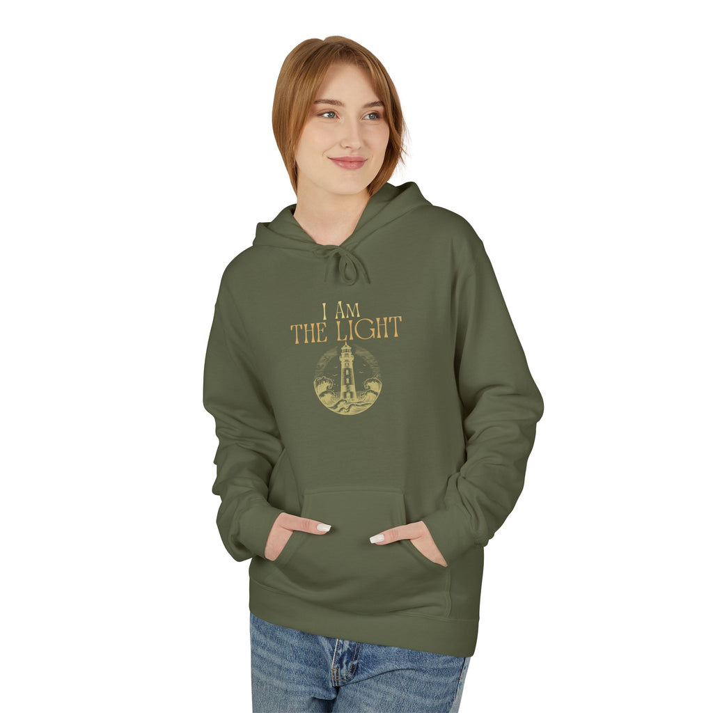 “I AM THE LIGHT Unisex Hoodie, Cozy Inspirational Sweatshirt, Faith Apparel for Men & Women, Spiritual Motivational Gift Idea”