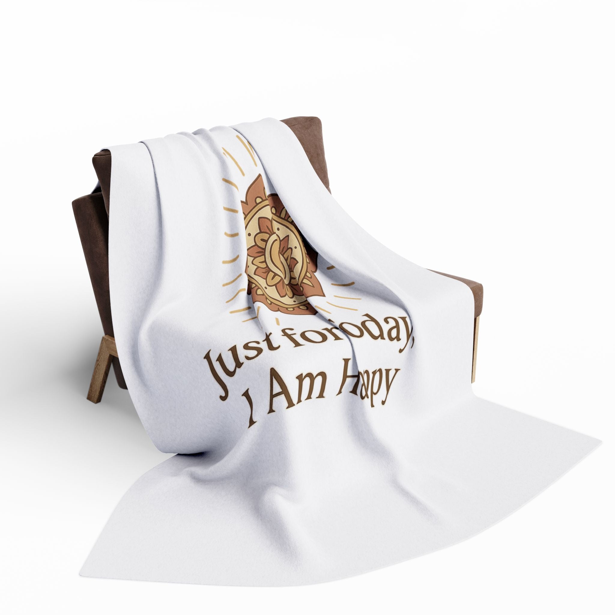 Just for Today, I Am Happy – Inspirational Mindfulness Blanket, Positive Affirmation Fleece Throw for Gratitude, Peace & Self-Care