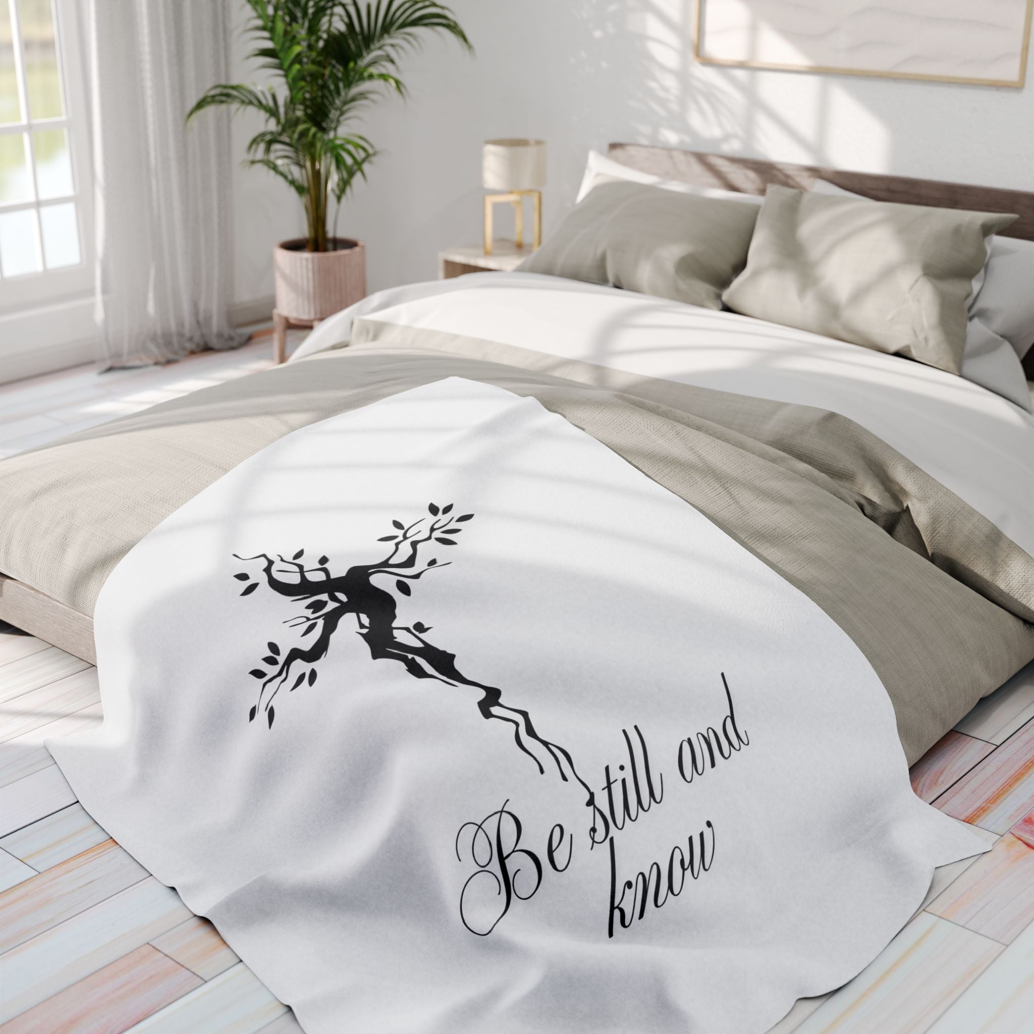 Be Still and Know – Bible Verse Blanket, Christian Faith Fleece Throw for Calm, Peaceful Living & Inspiration
