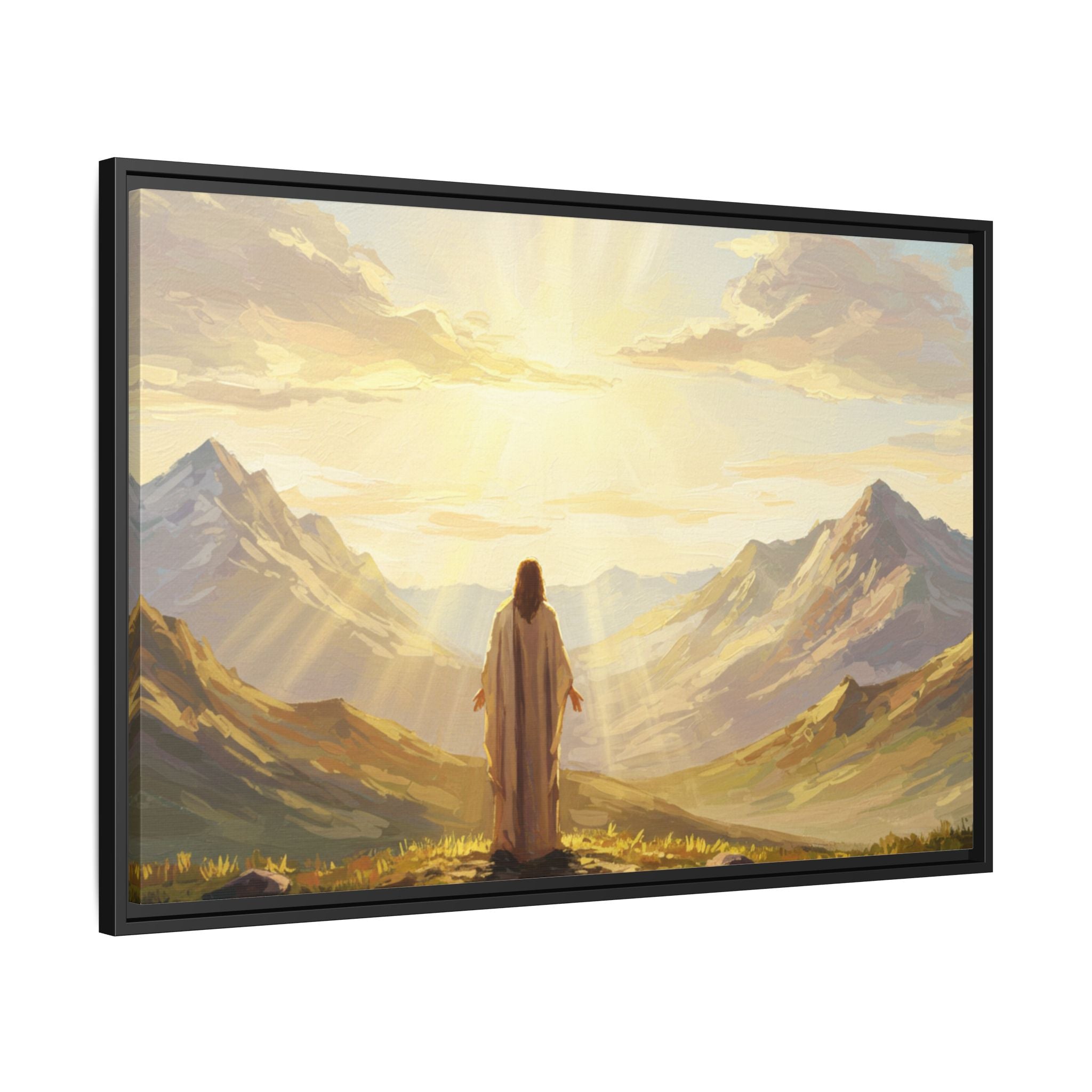 Framed Canvas Print - Uplifting Mountain Landscape Art, Inspirational Home Decor, Gift for Religious Celebrations, Motivational Wall [...]